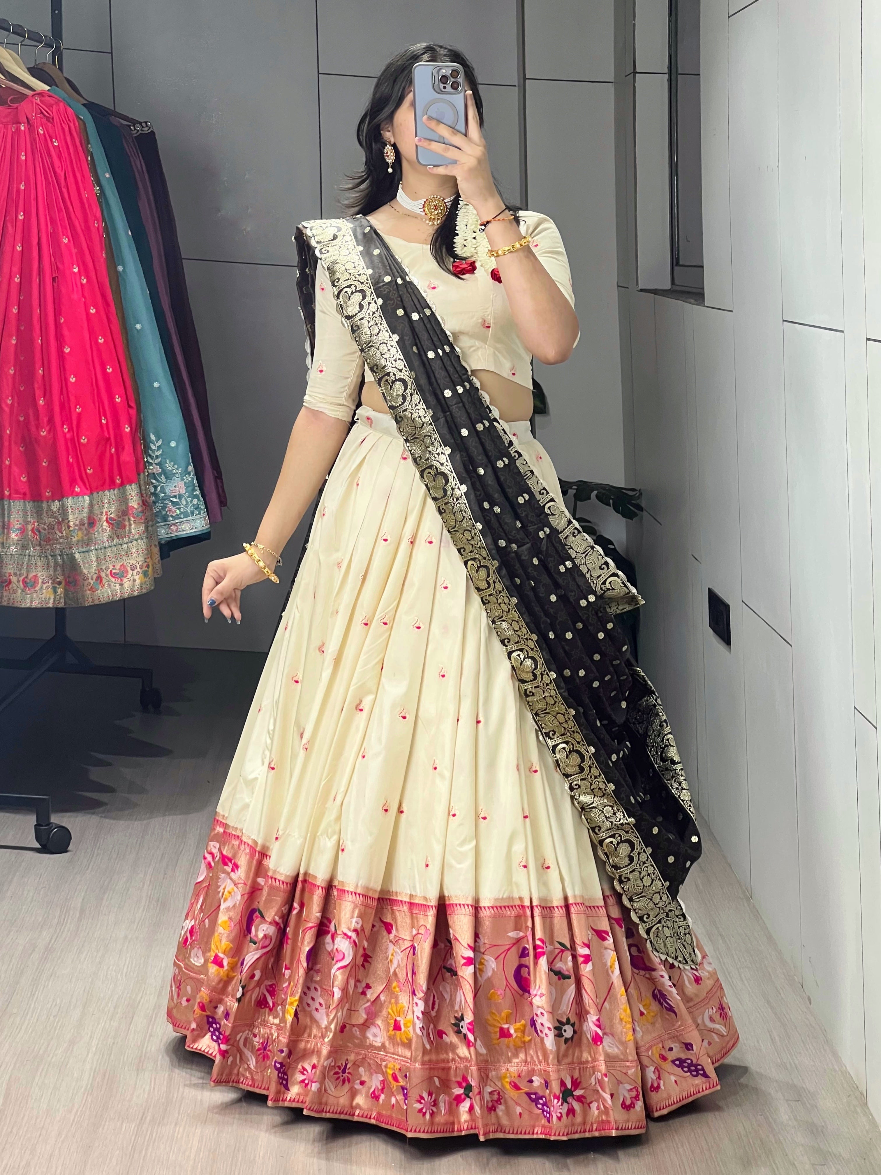 Paithani Silk Lehenga Choli With Satin Silk Dupatta
