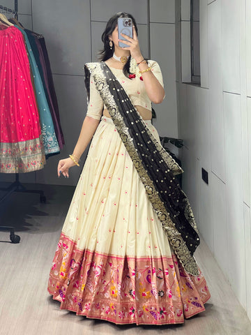 Paithani Silk Lehenga Choli With Satin Silk Dupatta