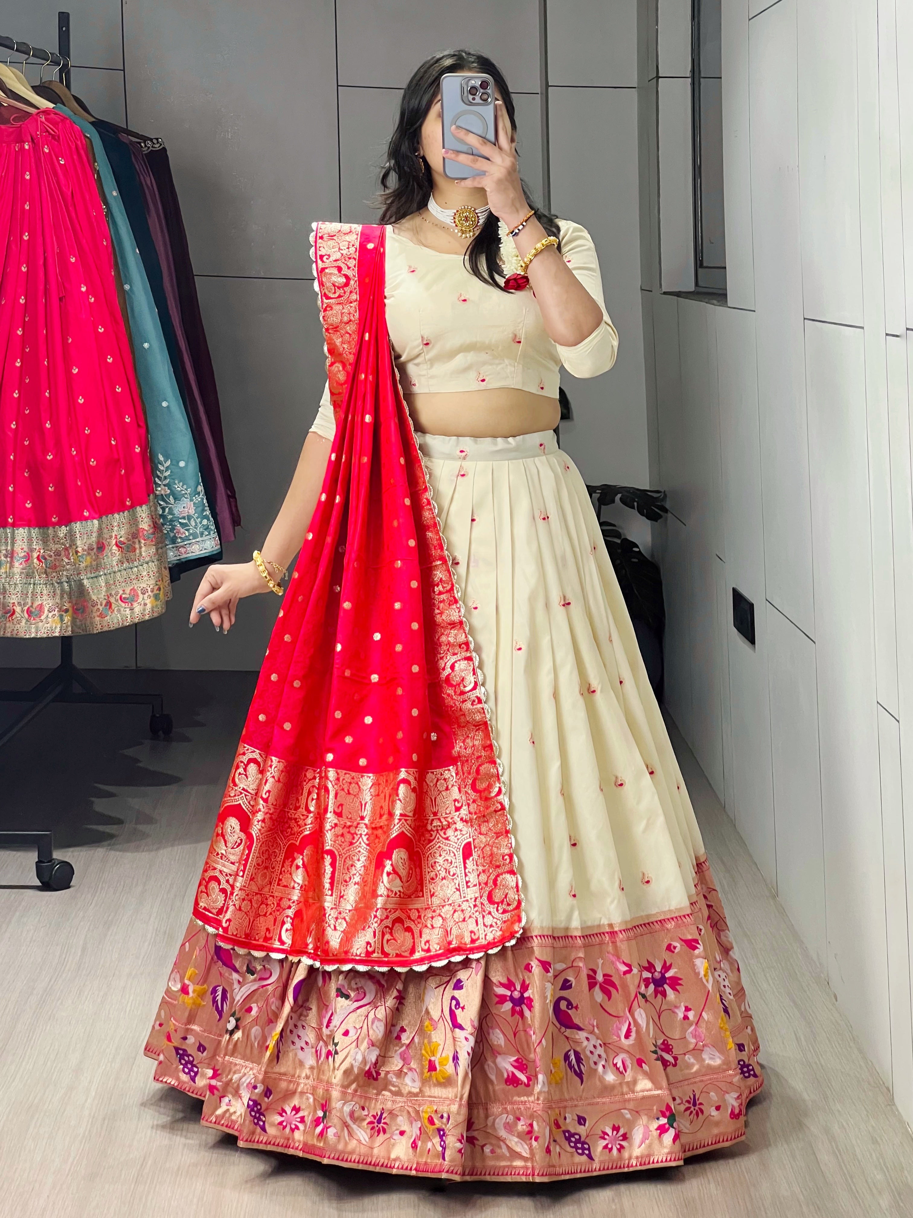 Paithani Silk Lehenga Choli With Satin Silk Dupatta