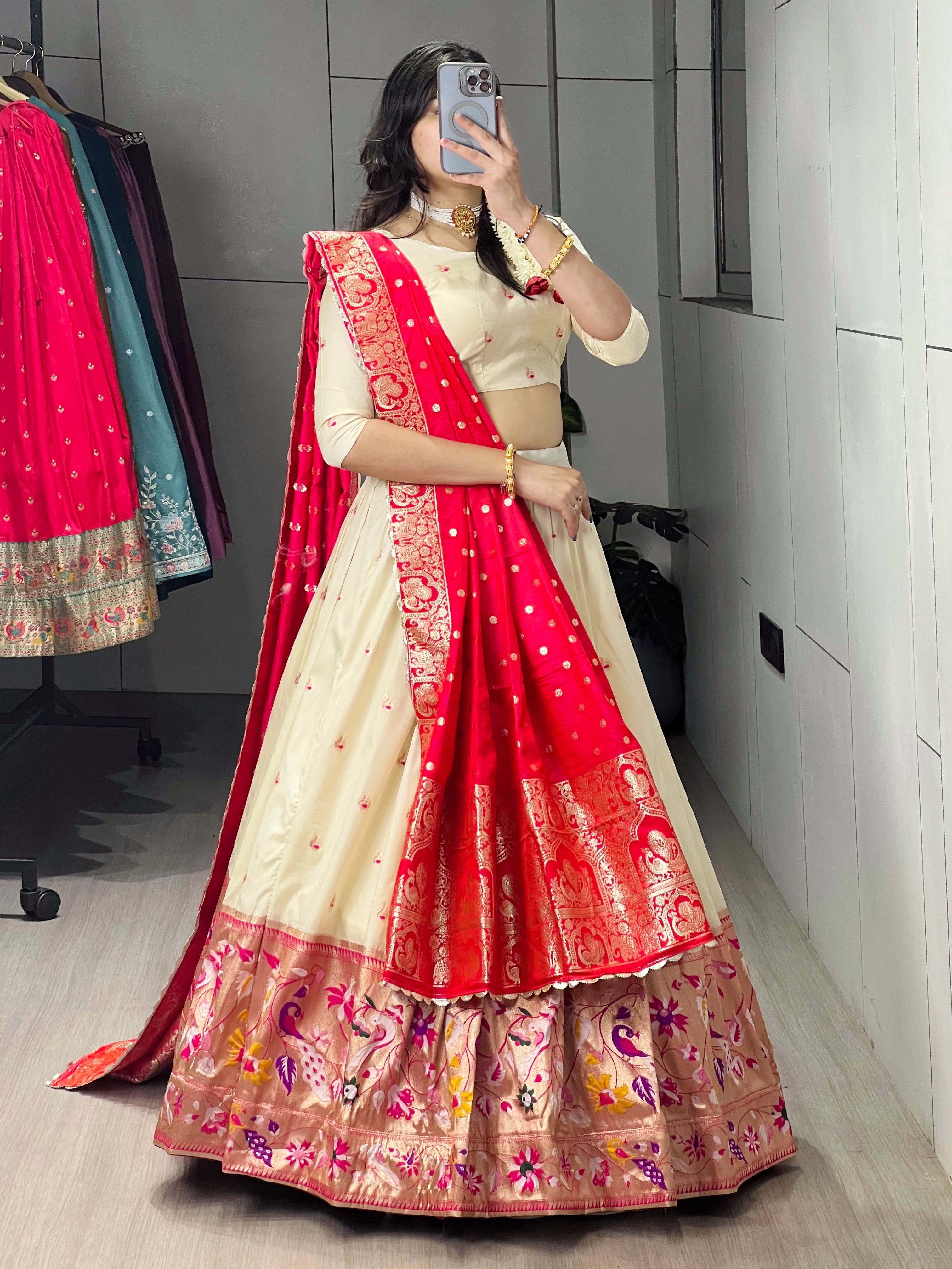 Paithani Silk Lehenga Choli With Satin Silk Dupatta