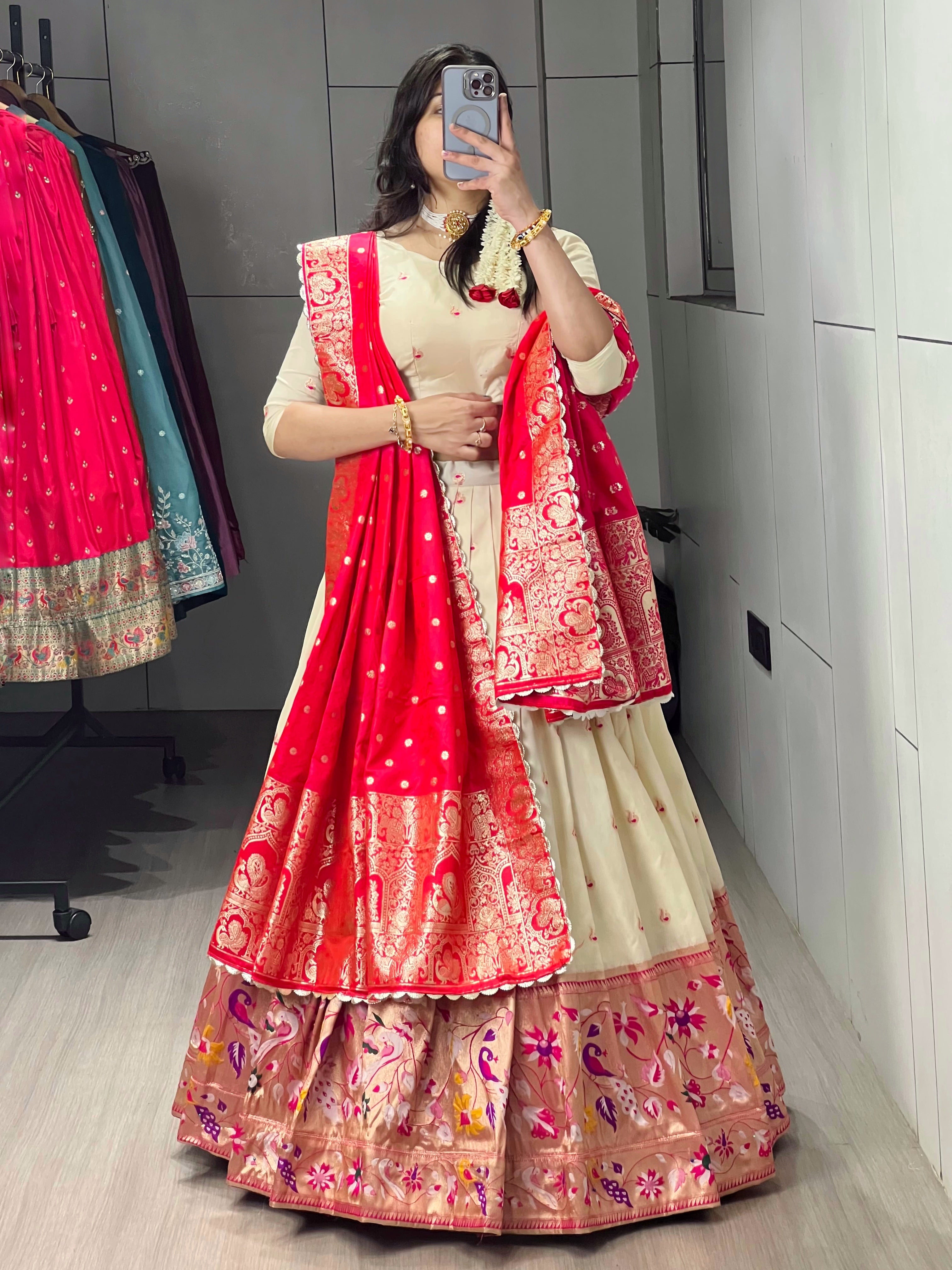Paithani Silk Lehenga Choli With Satin Silk Dupatta