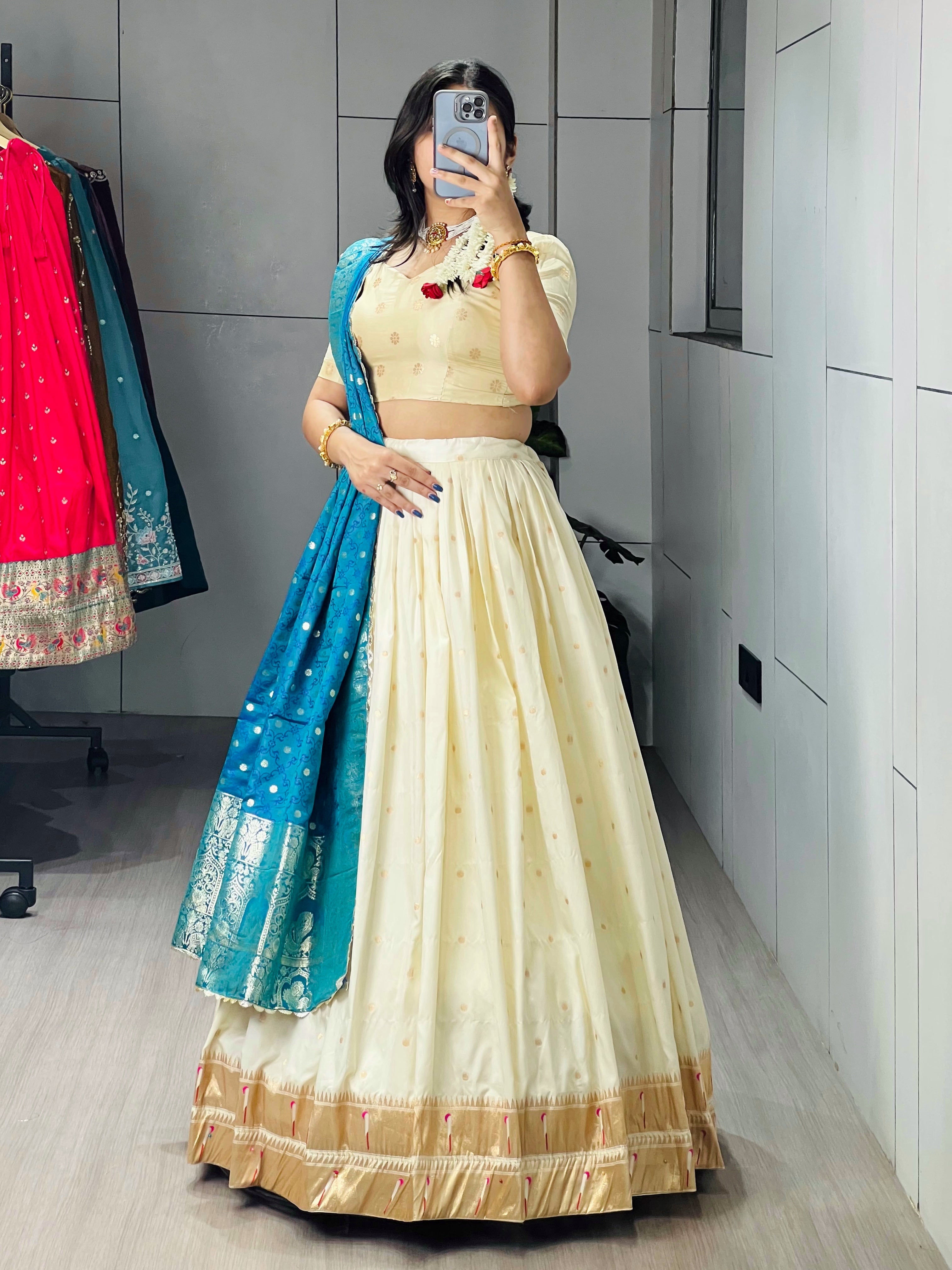 Designer Paithani Zari Weaving Lehenga Choli With Dupatta