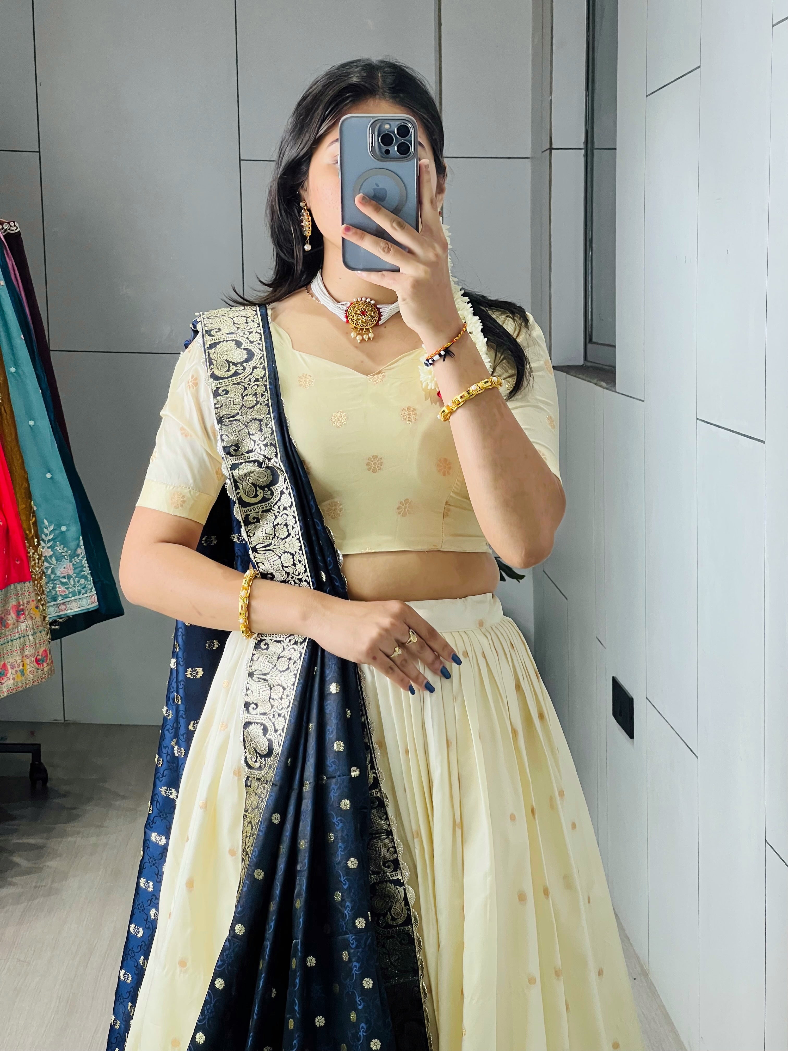 Designer Paithani Zari Weaving Lehenga Choli With Dupatta