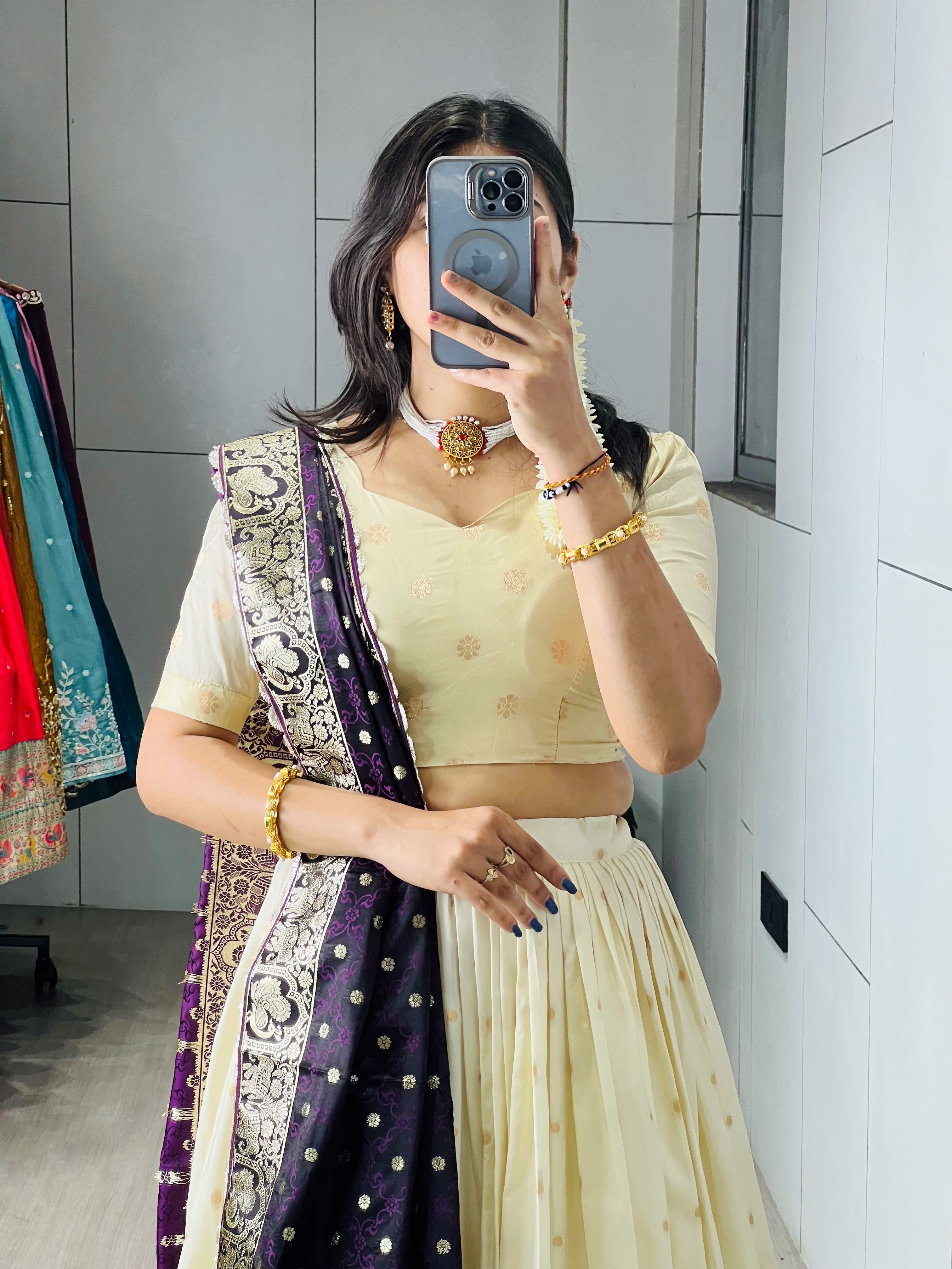 Designer Paithani Zari Weaving Lehenga Choli With Dupatta