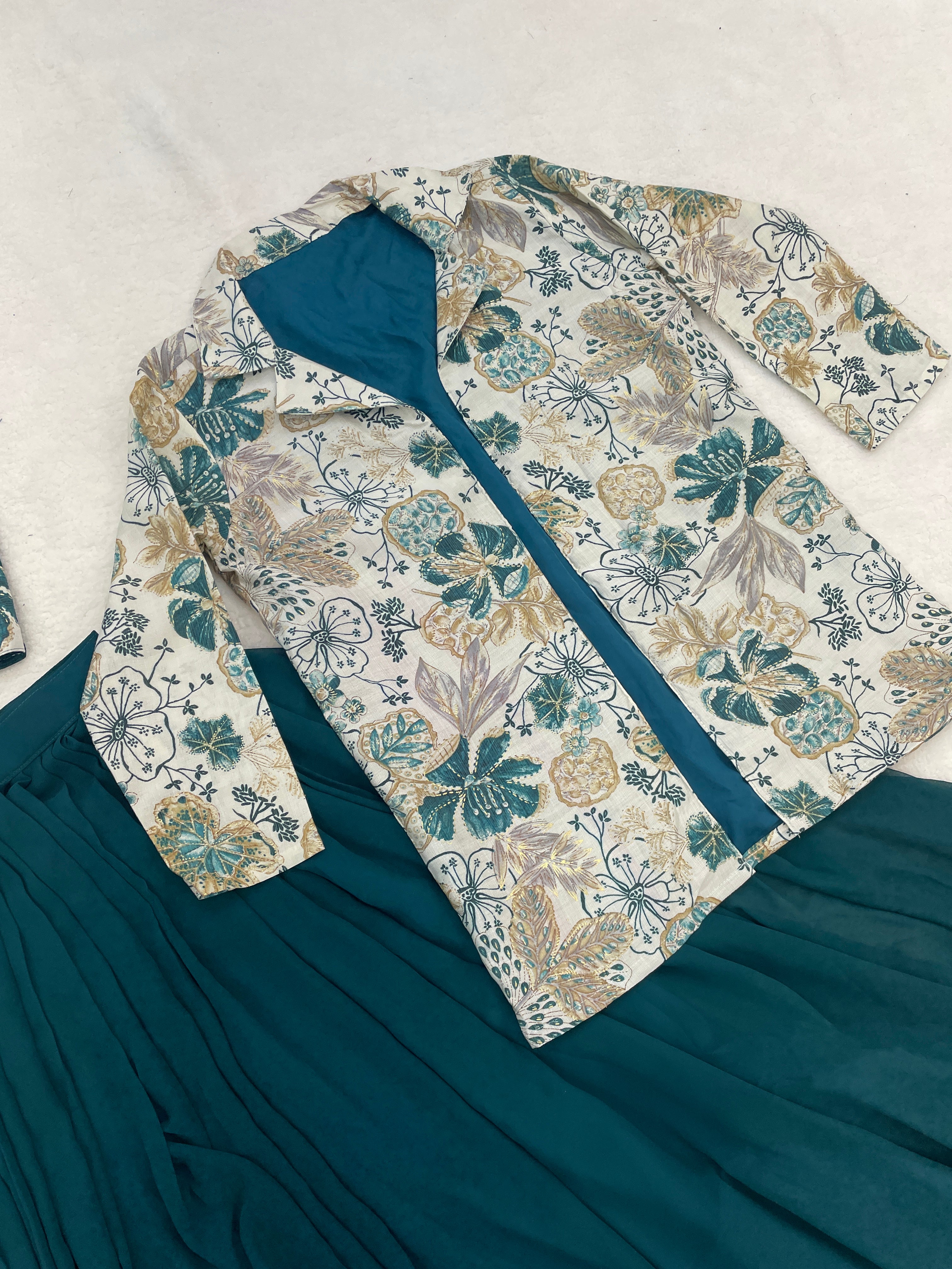 Trending Designer Lehenga Set with Floral Print Jacket