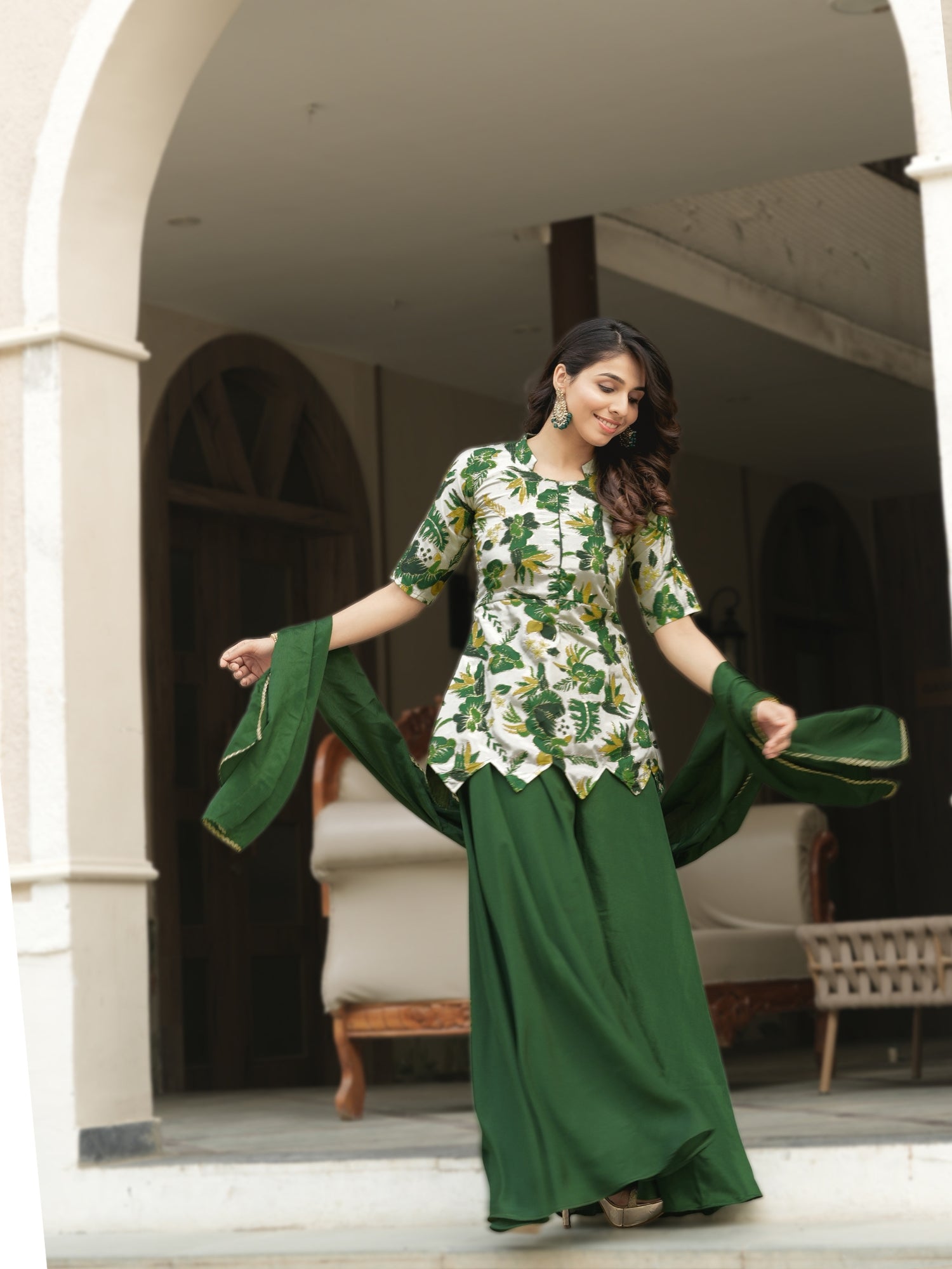 Letest Fancy Top-Plazo With Dupatta Sets