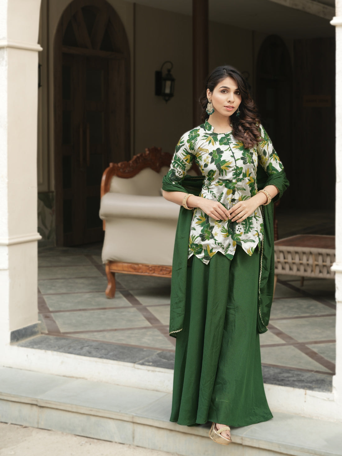 Letest Fancy Top-Plazo With Dupatta Sets