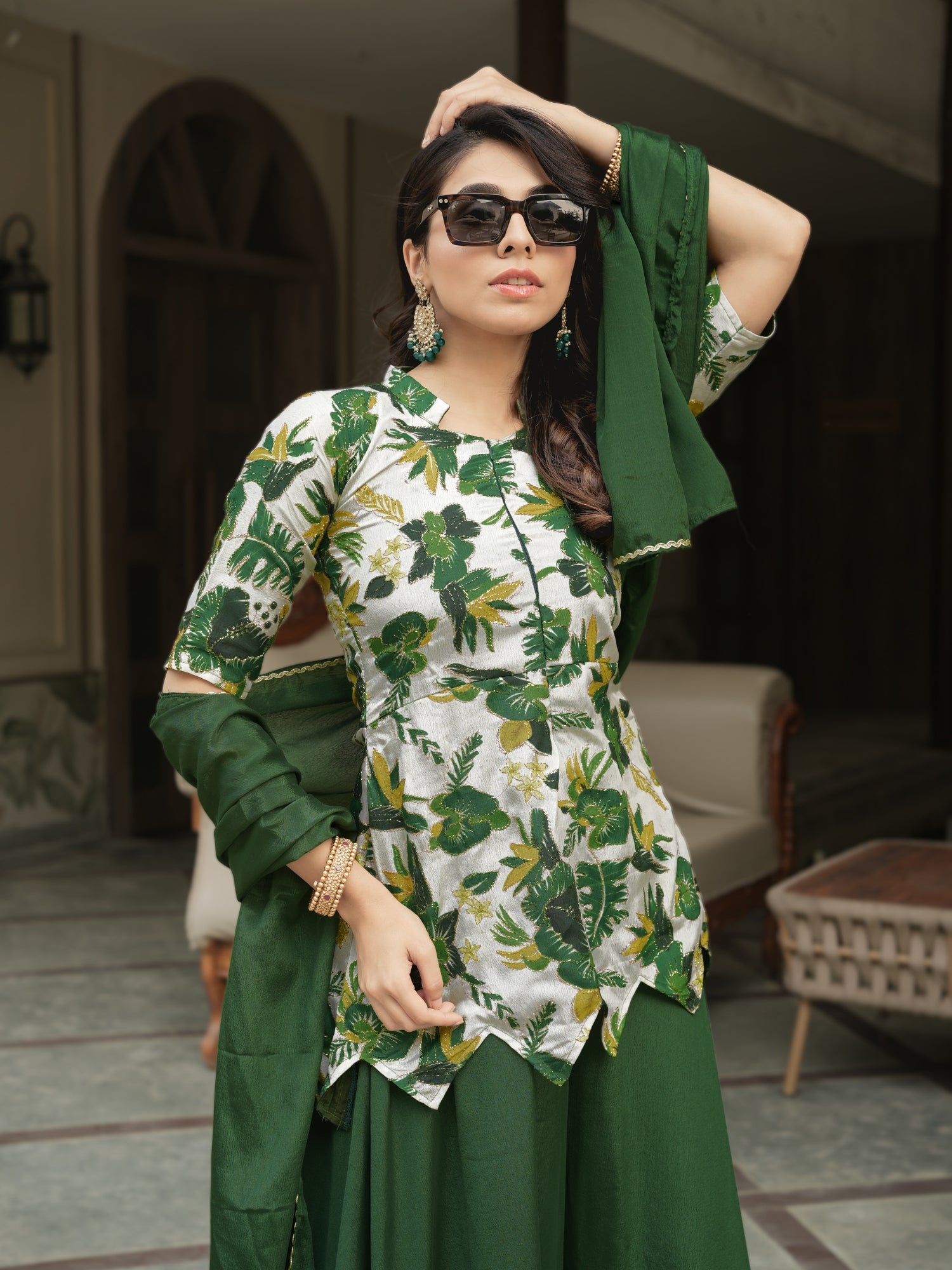 Letest Fancy Top-Plazo With Dupatta Sets