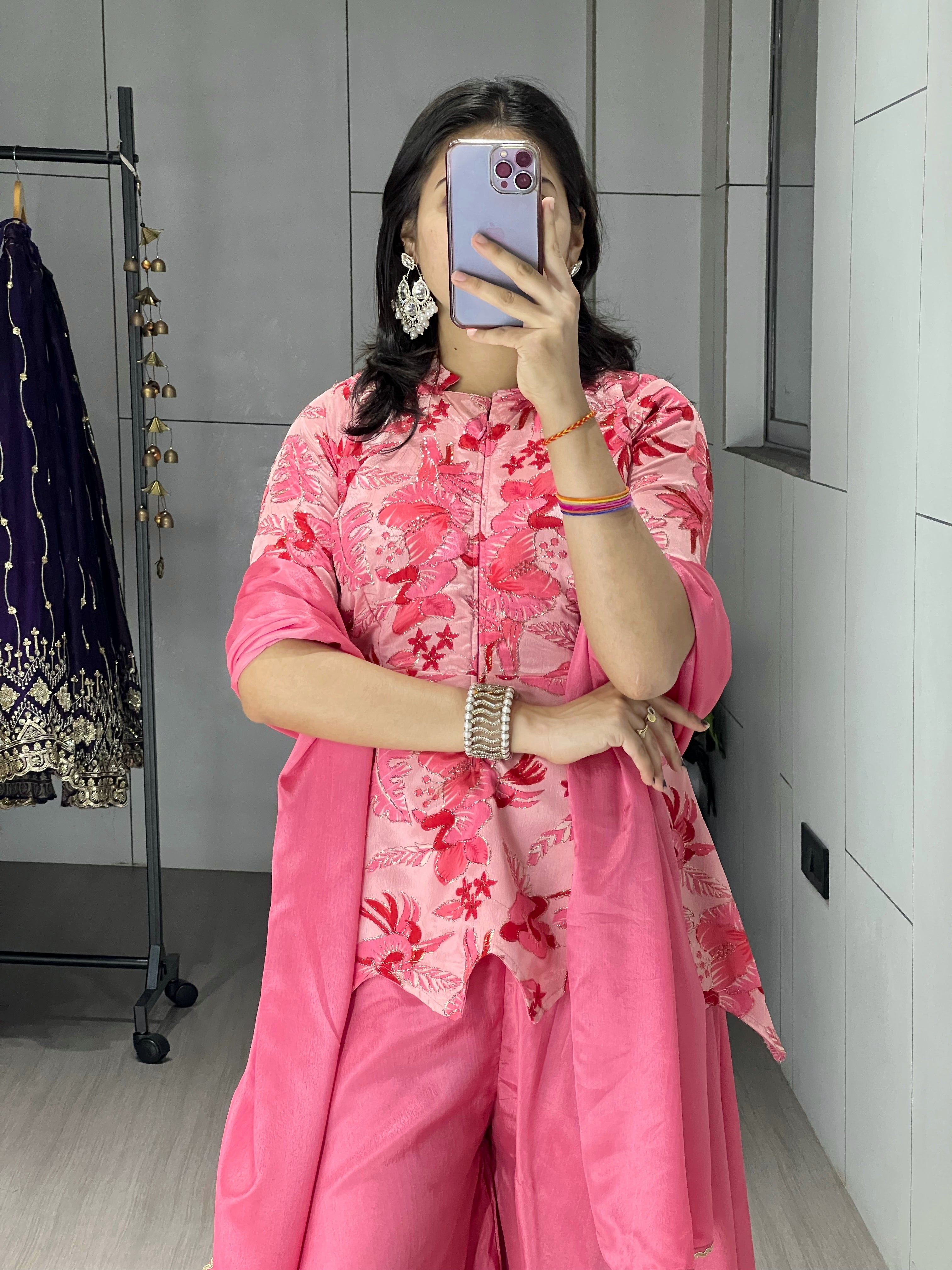 Letest Fancy Top-Plazo With Dupatta Sets