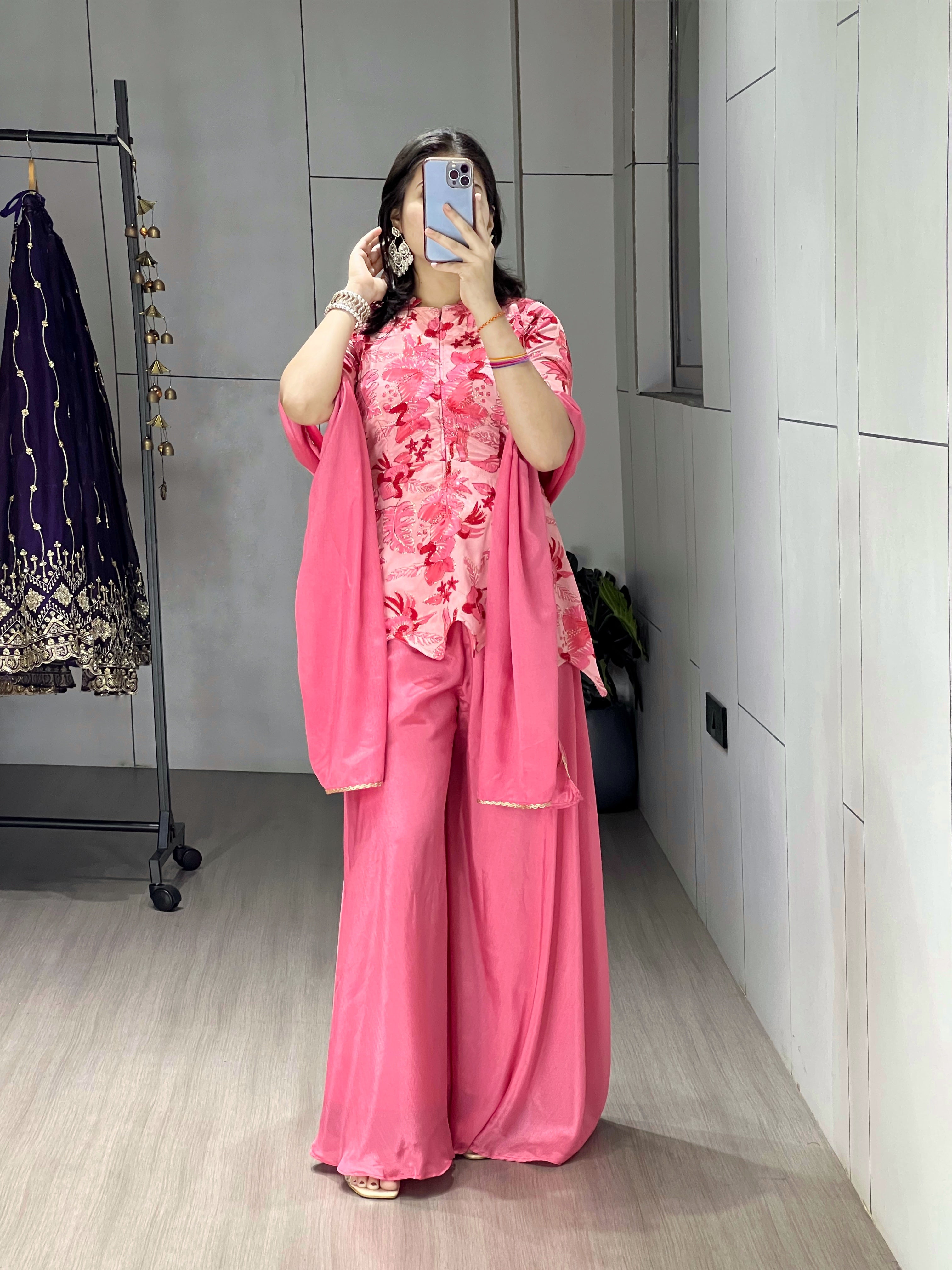 Letest Fancy Top-Plazo With Dupatta Sets