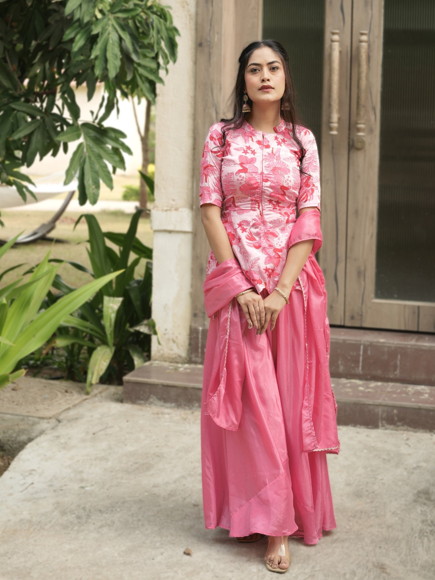 Letest Fancy Top-Plazo With Dupatta Sets