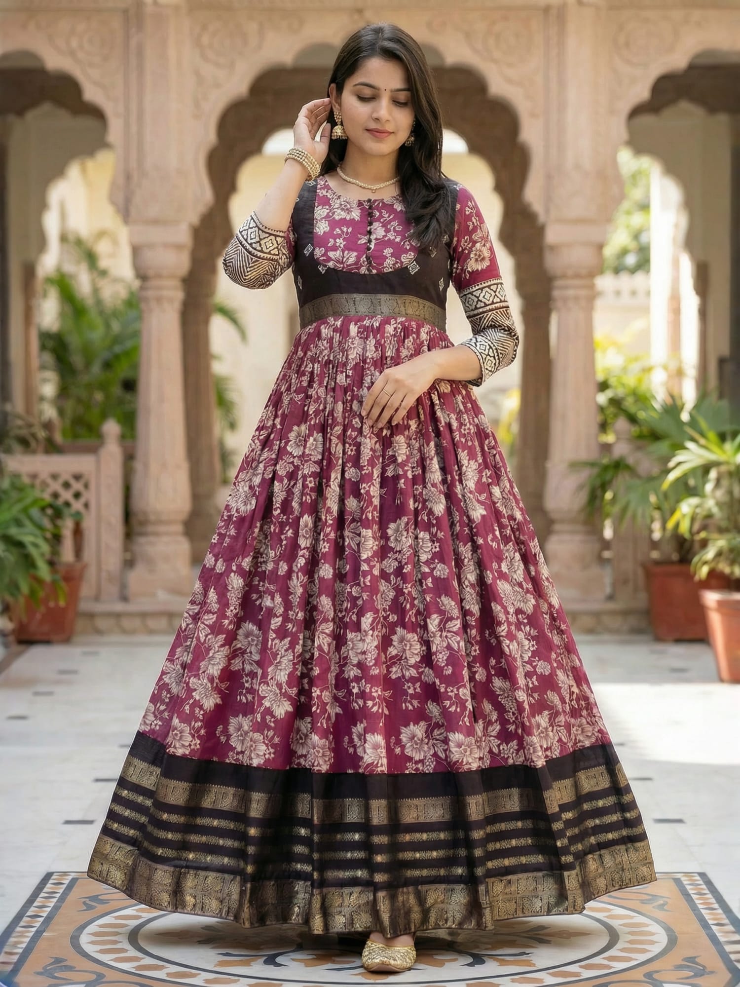 Latest Trendy Floral Printed Gowns