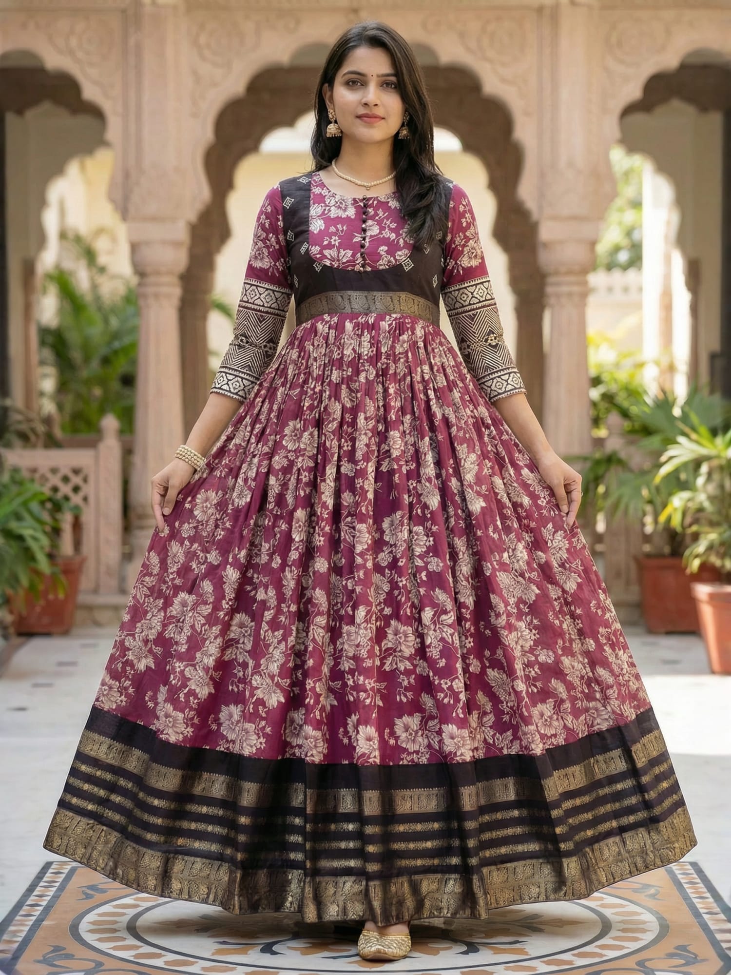 Latest Trendy Floral Printed Gowns