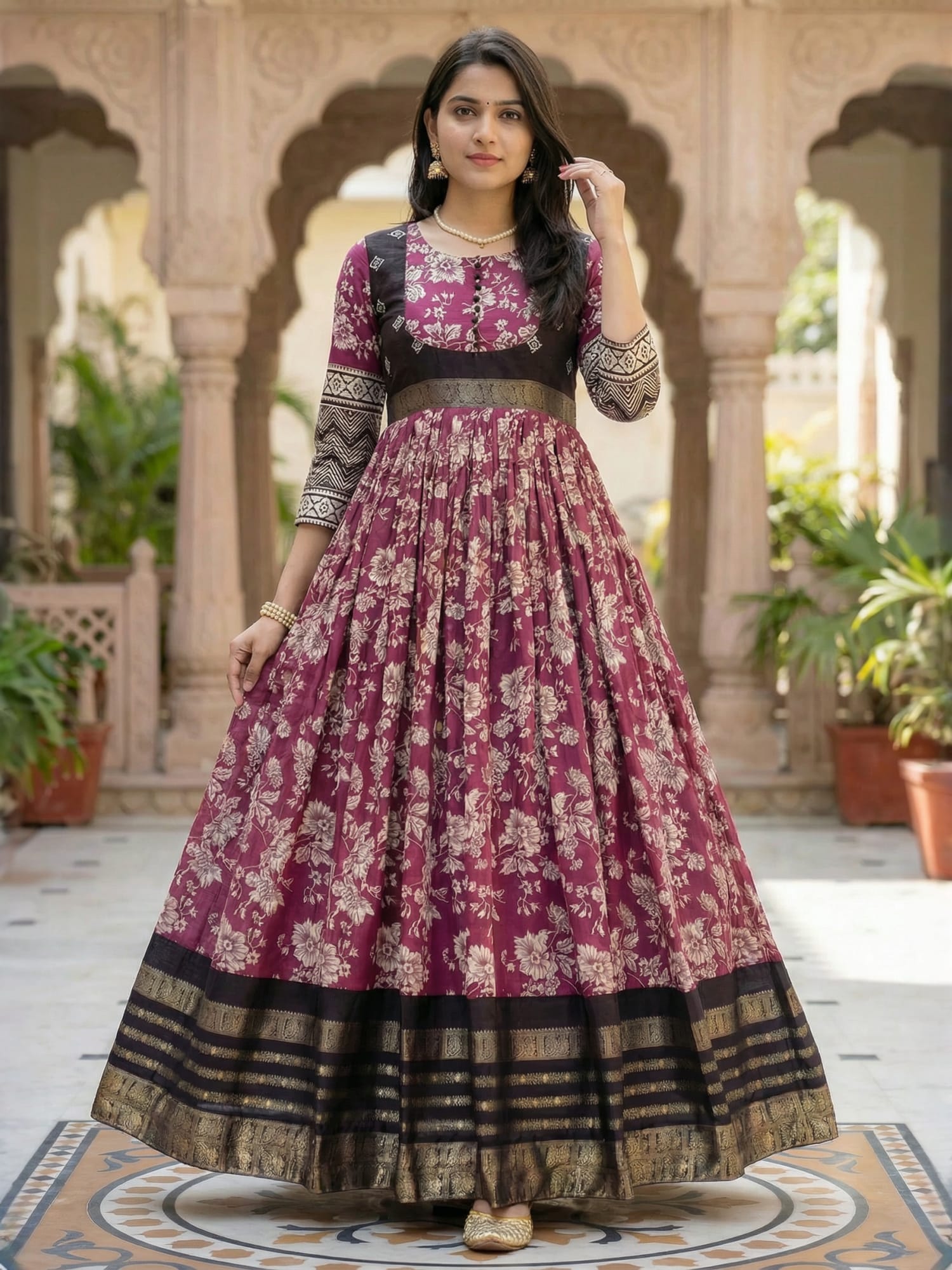 Latest Trendy Floral Printed Gowns