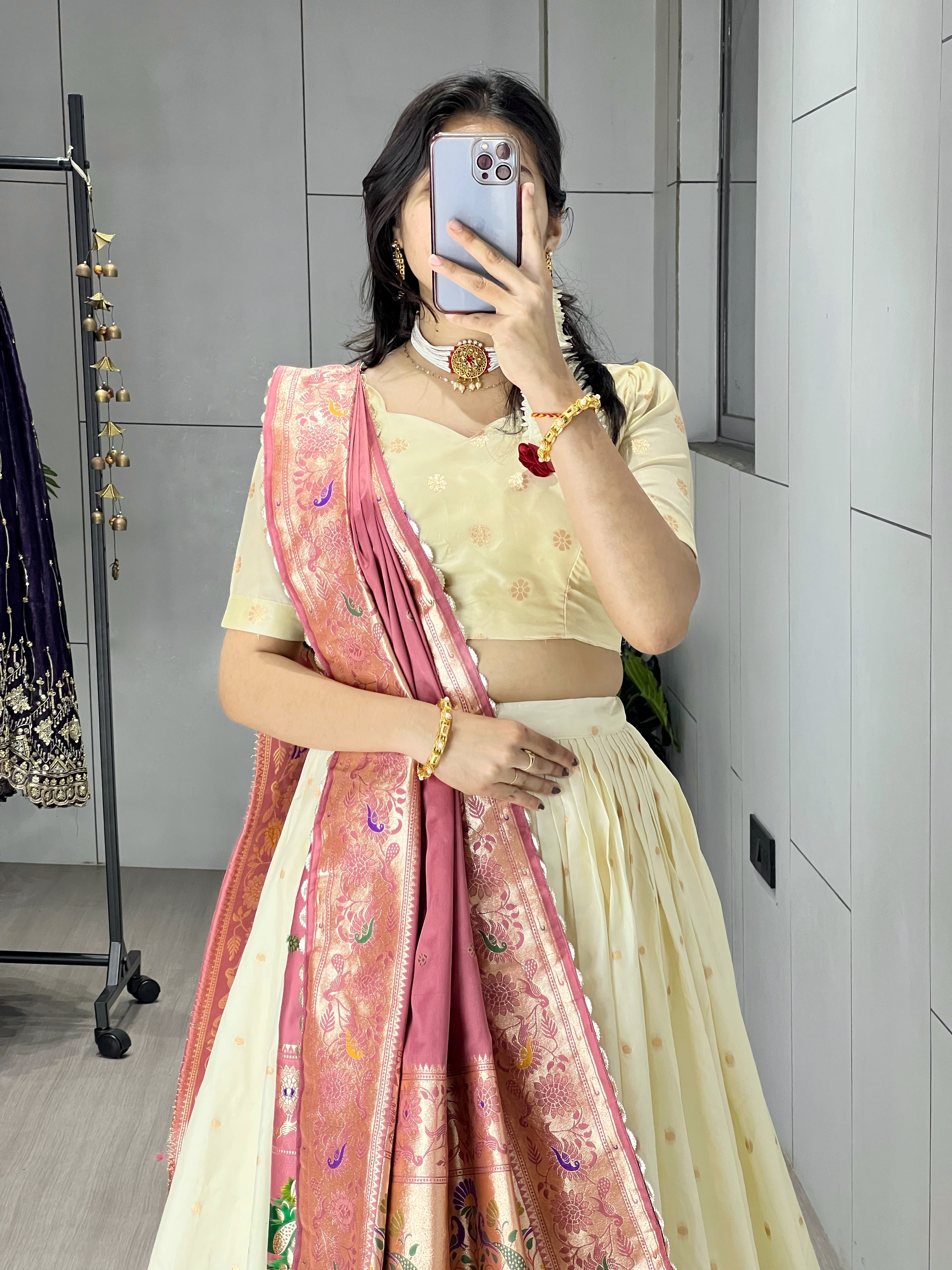 Designer Paithani Silk Lehenga With Unstitched Blouse