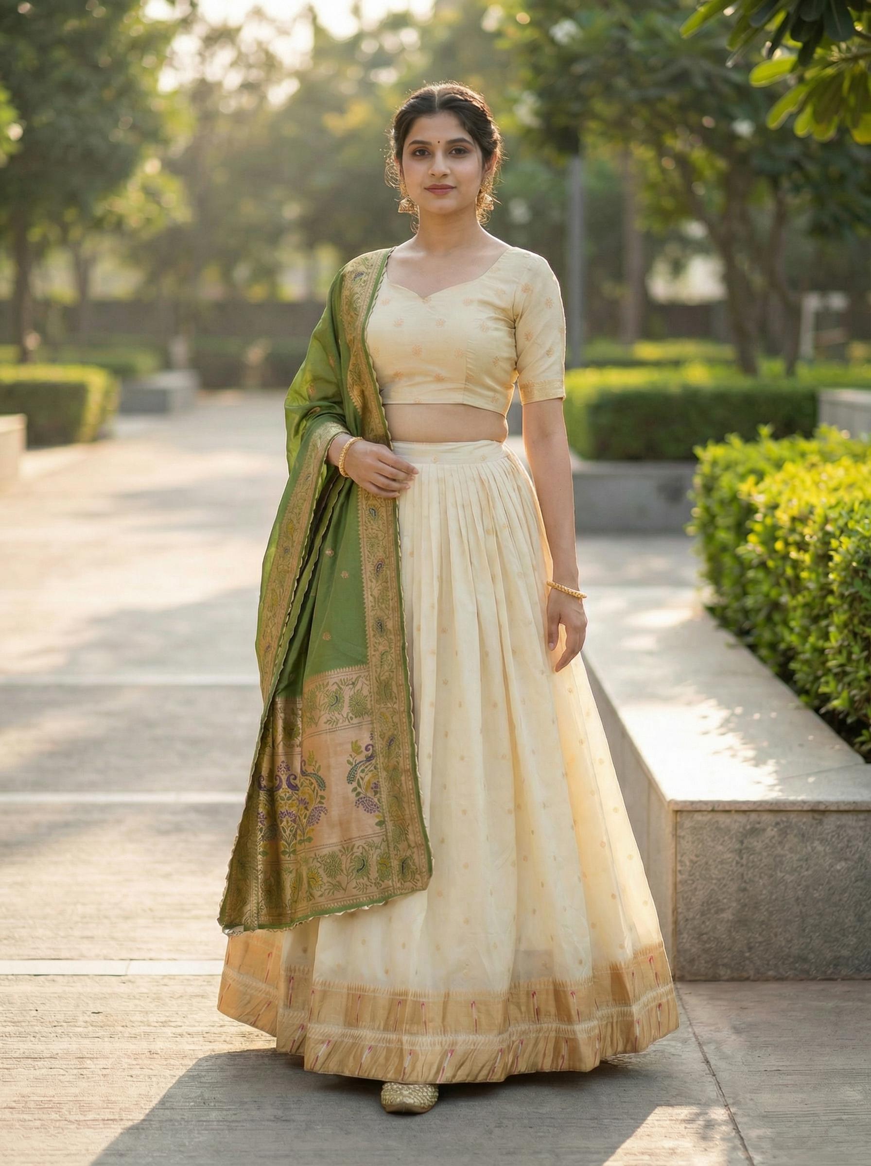 Designer Paithani Silk Lehenga With Unstitched Blouse
