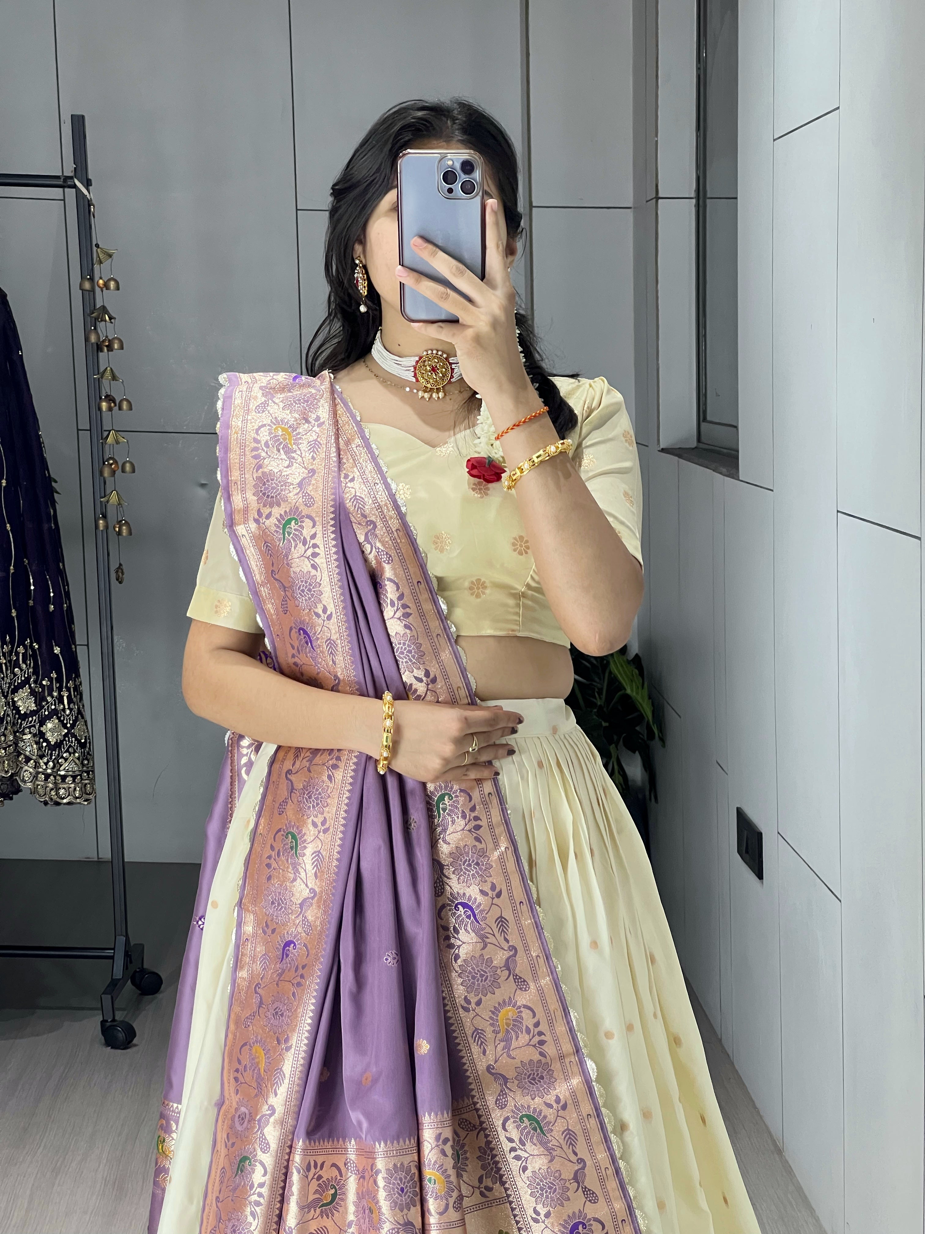 Designer Paithani Silk Lehenga With Unstitched Blouse