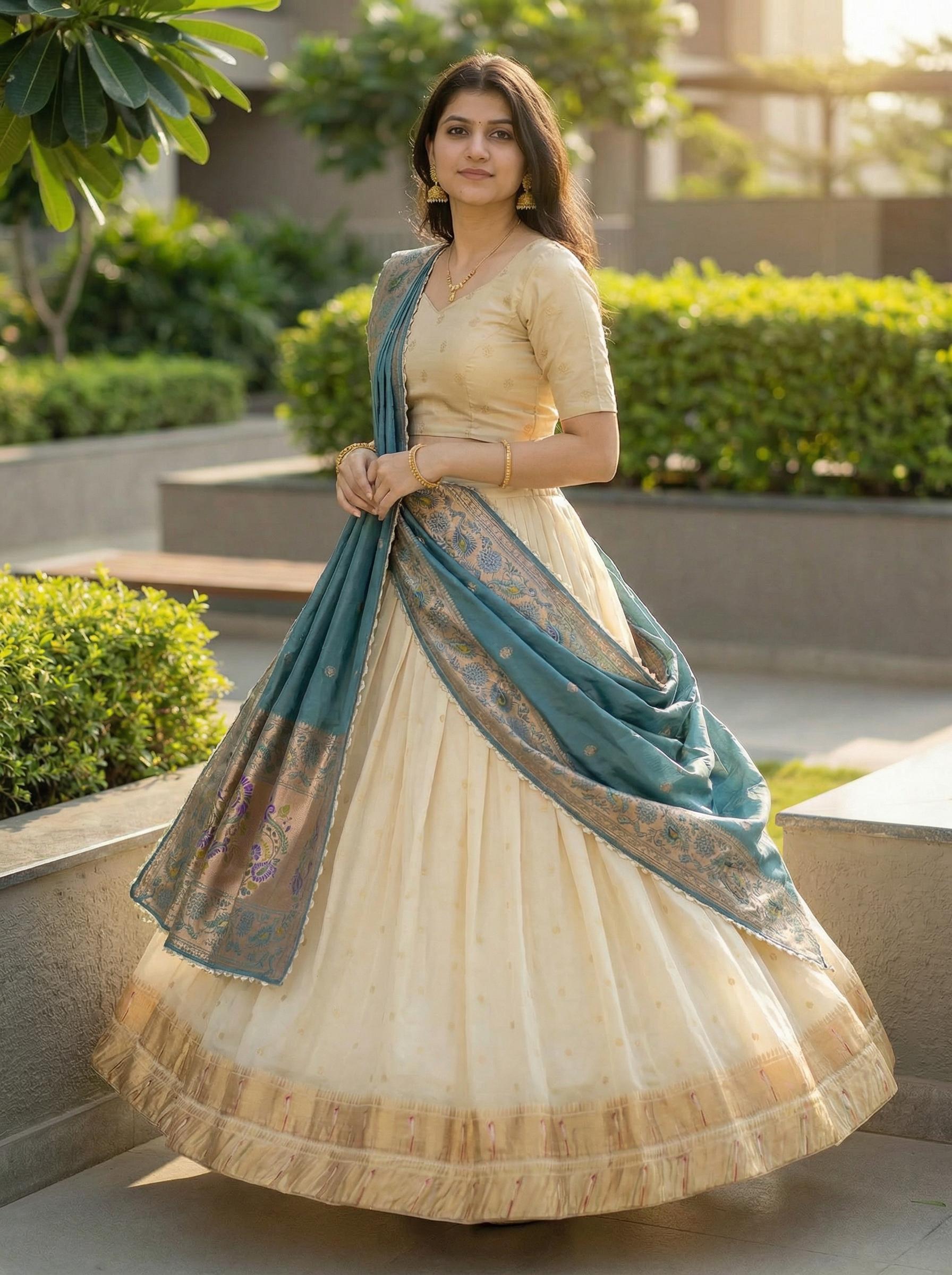 Designer Paithani Silk Lehenga With Unstitched Blouse