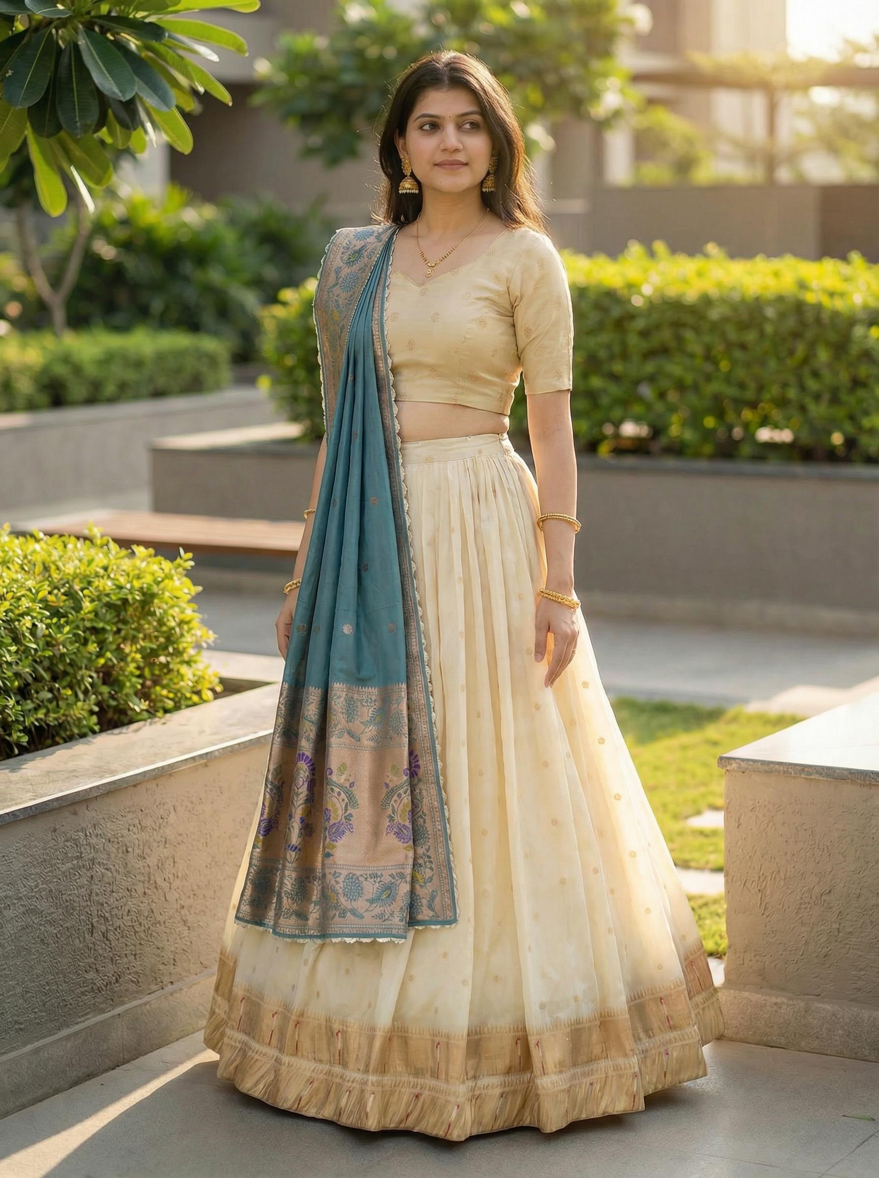 Designer Paithani Silk Lehenga With Unstitched Blouse