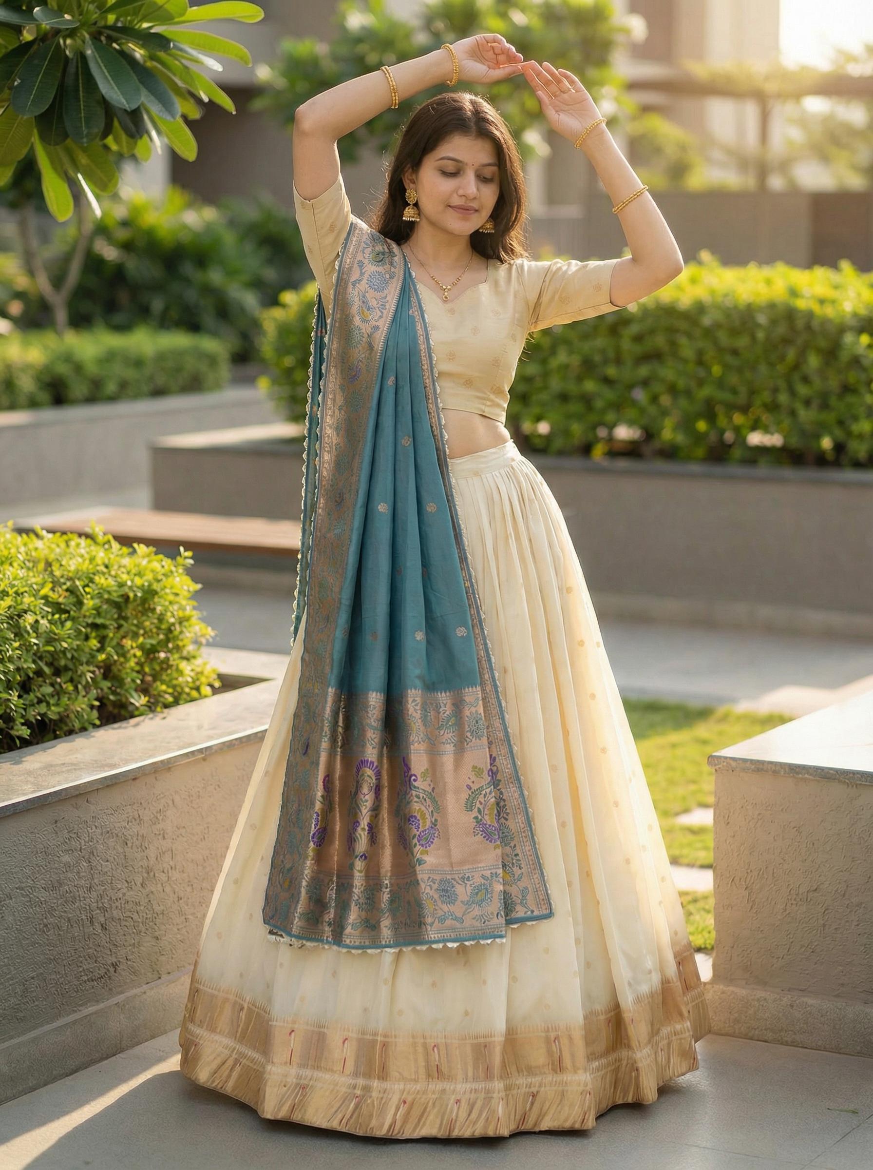 Designer Paithani Silk Lehenga With Unstitched Blouse