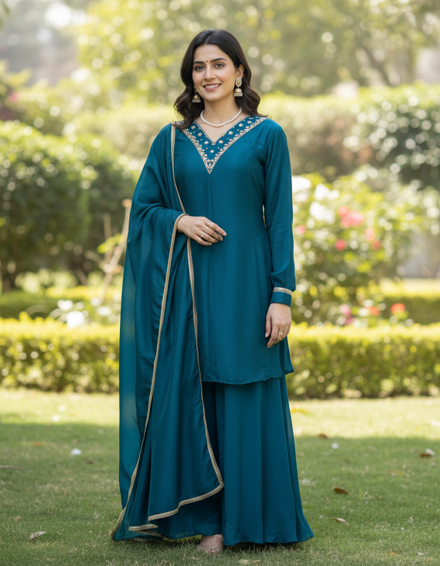 Women Latest Kurta Plazo Sets With Dupatta