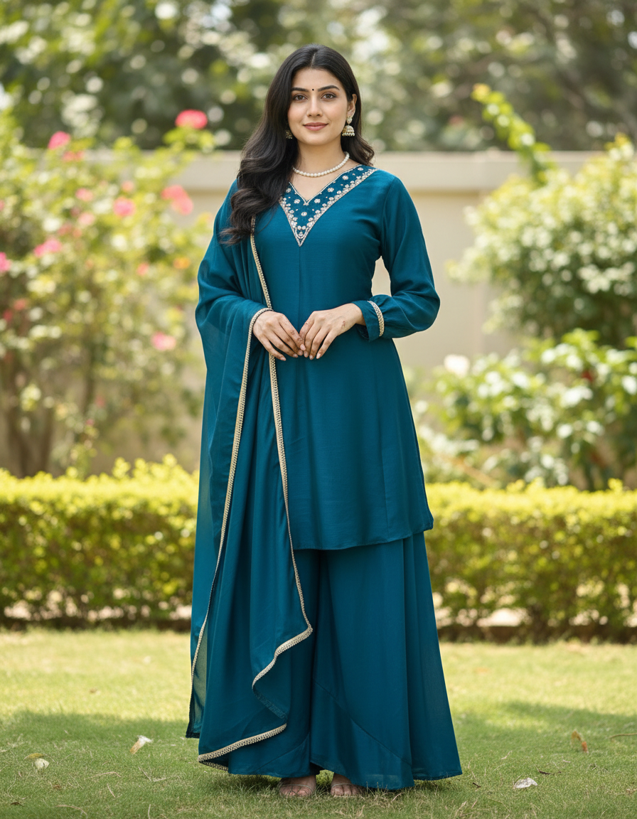 Women Latest Kurta Plazo Sets With Dupatta