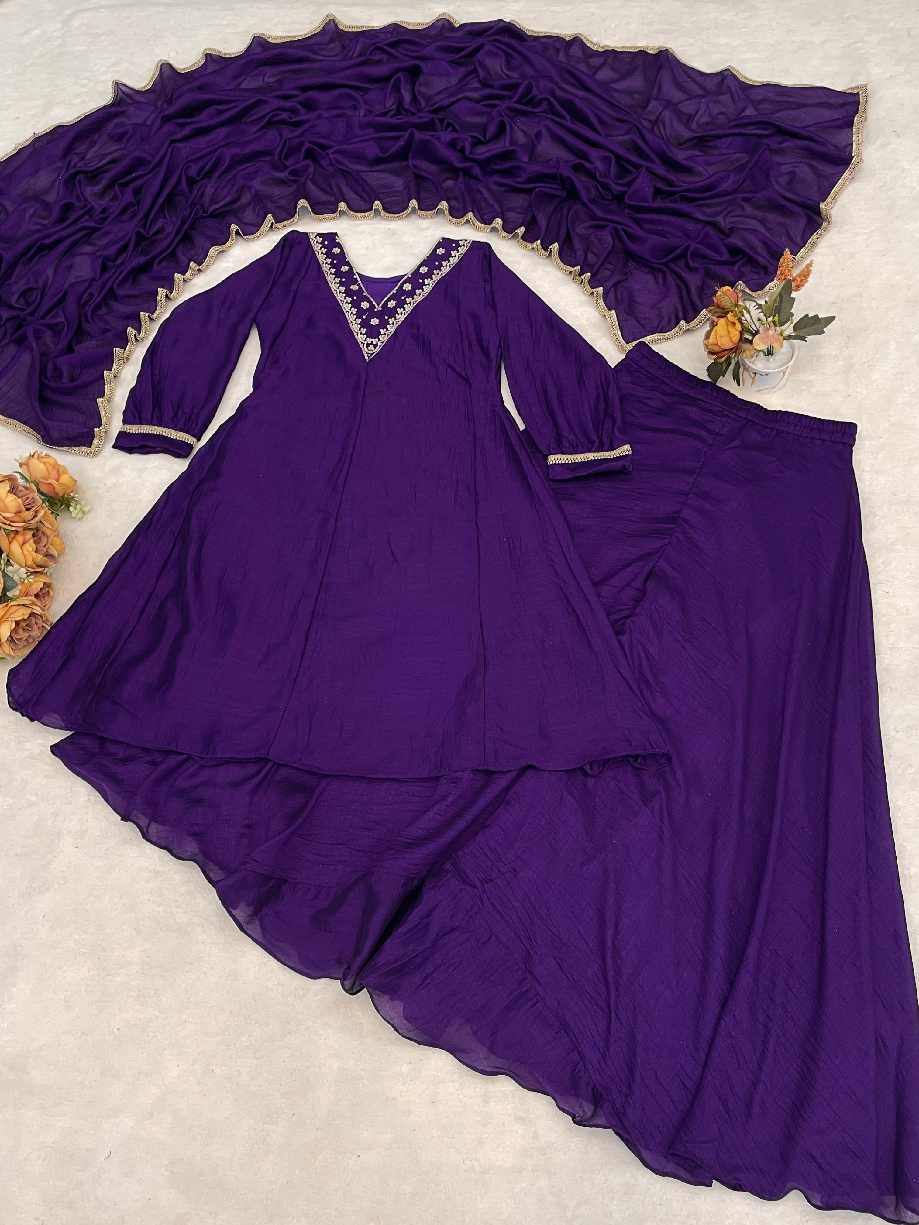 Women Latest Kurta Plazoo Sets With Dupatta