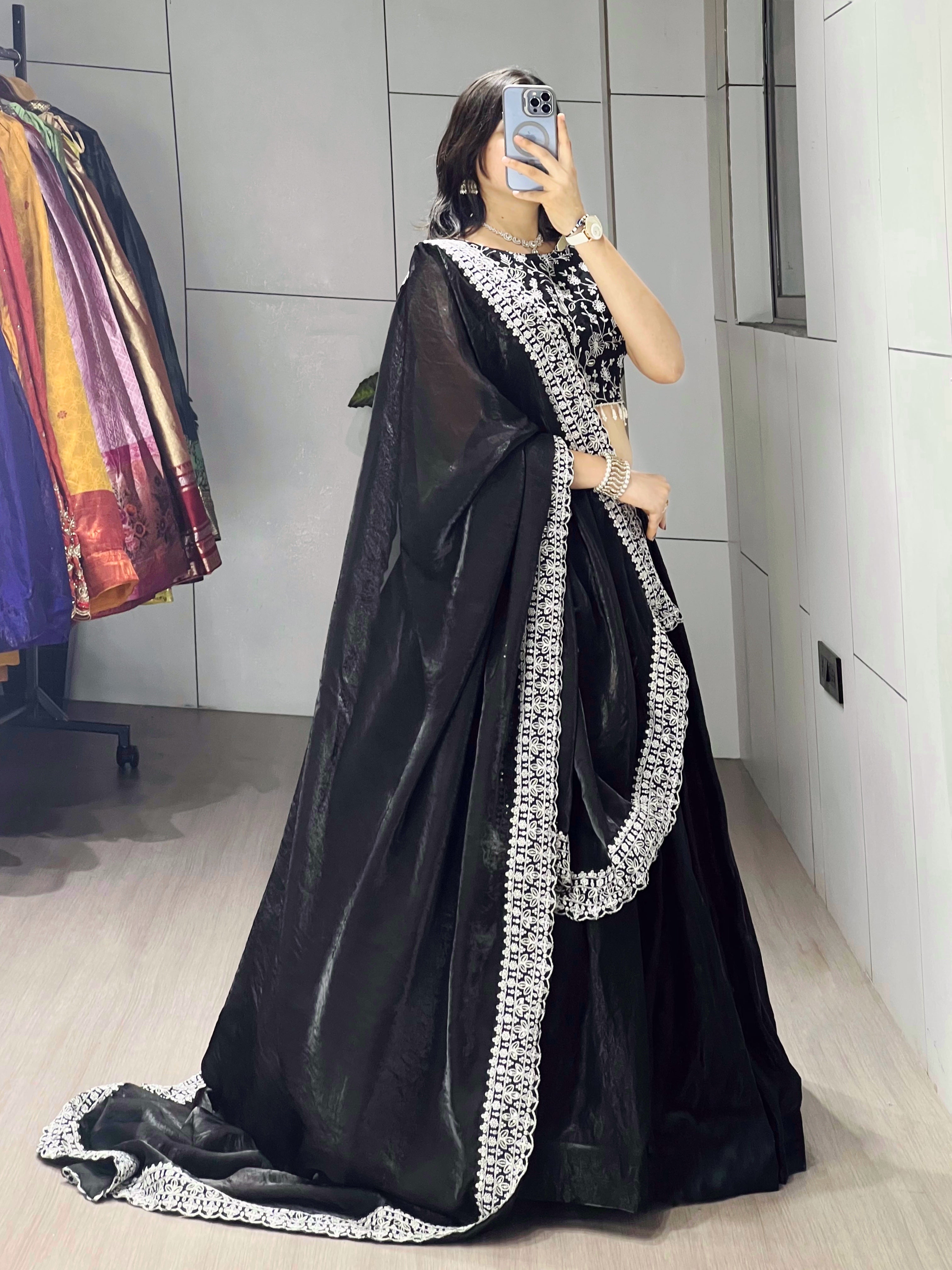 Premium Fendy Silk Lehenga Sets With unstiched Blouse