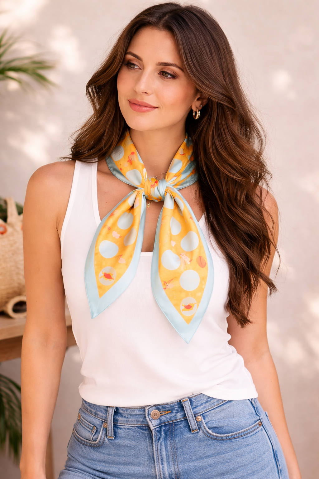 Blush Pink & Wine Grape Print Square Scarf