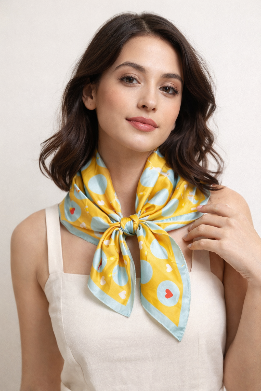 Blush Pink & Wine Grape Print Square Scarf