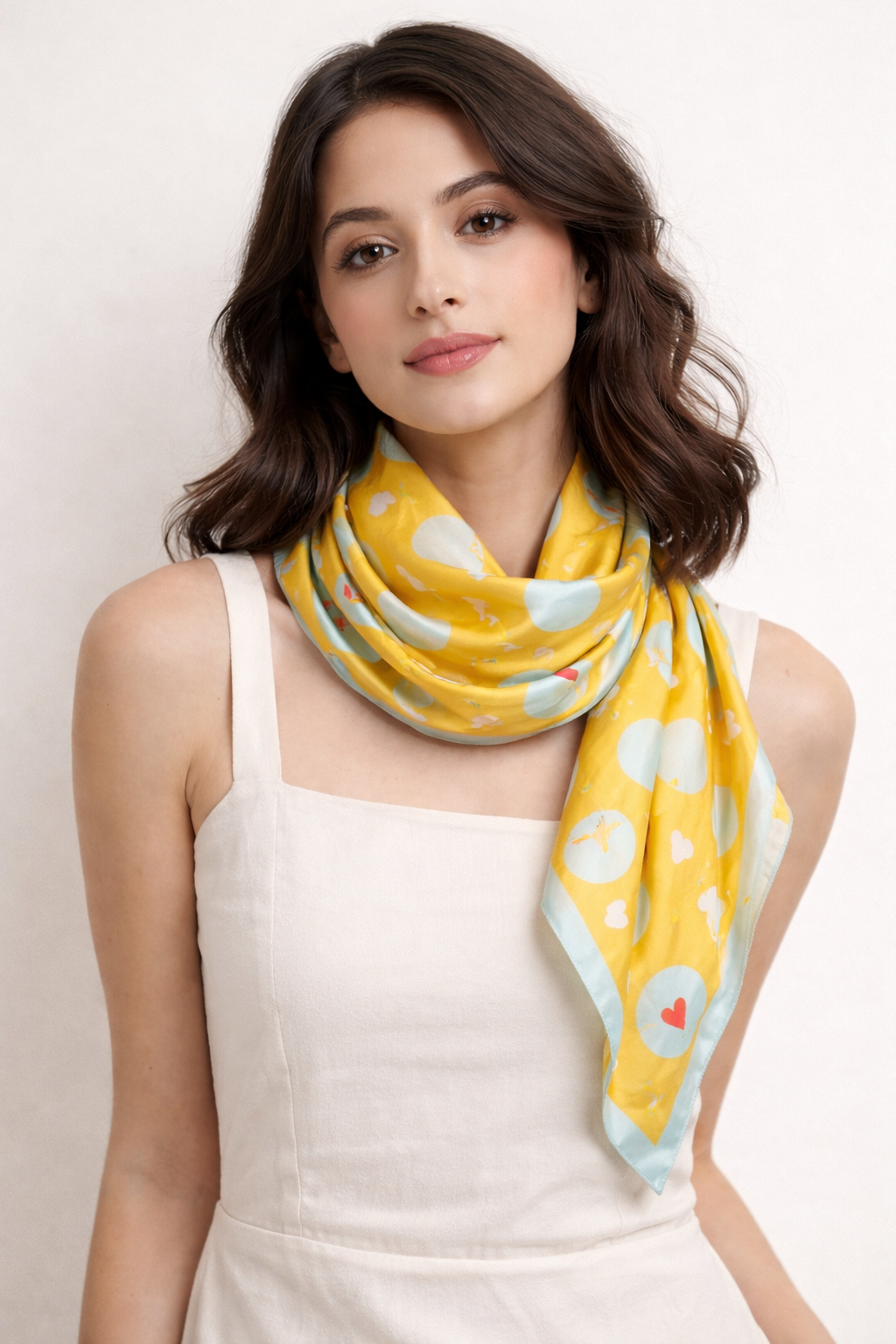 Blush Pink & Wine Grape Print Square Scarf