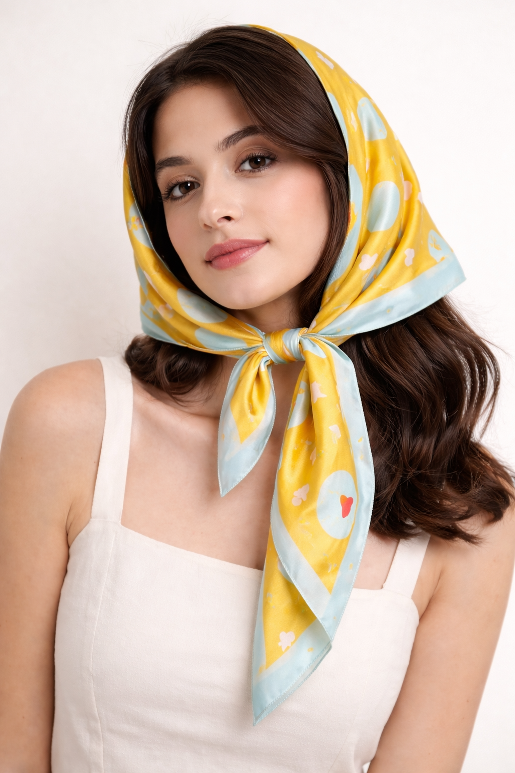 Blush Pink & Wine Grape Print Square Scarf