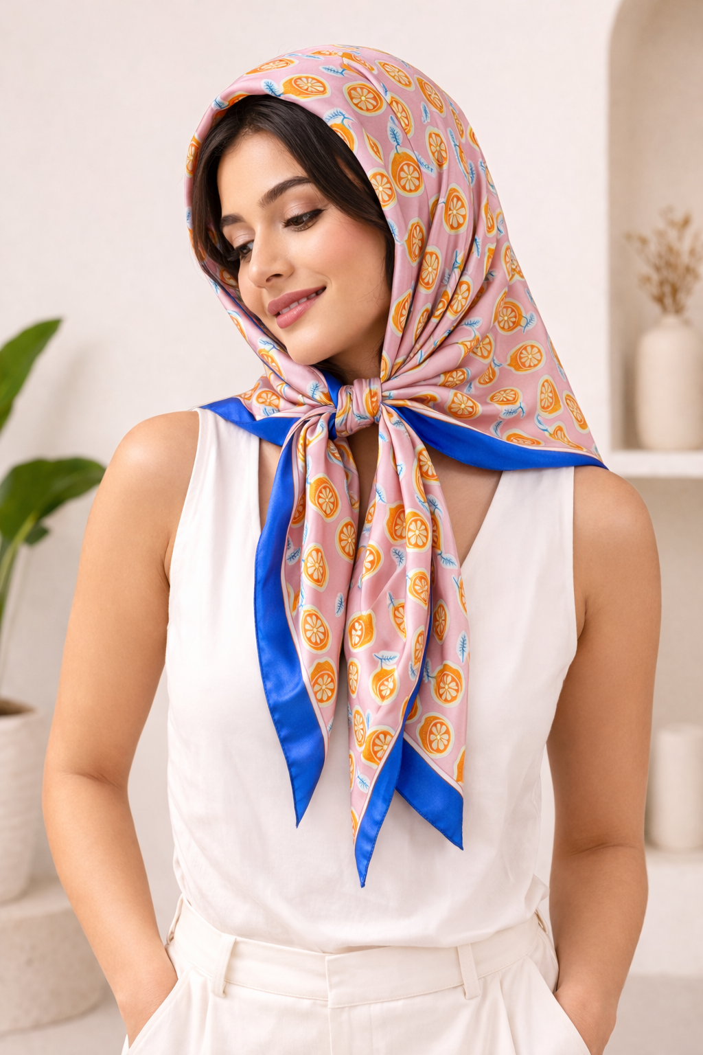 Women Printed Satin Scarf