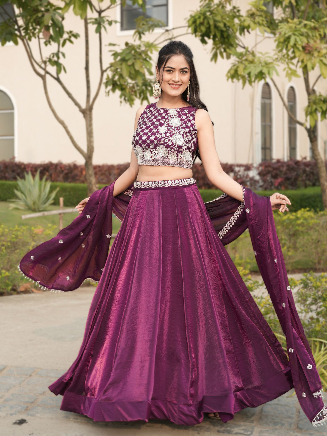 Fendy Silk  Beads Work Lehenga Choli Set