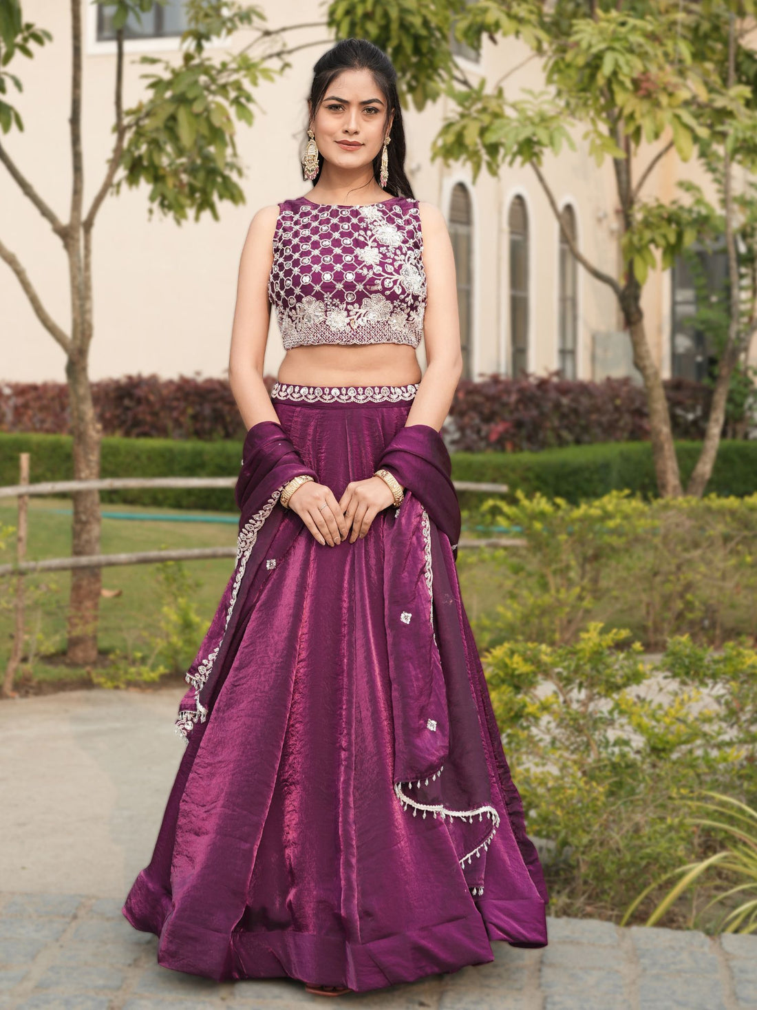 Fendy Silk  Beads Work Lehenga Choli Set