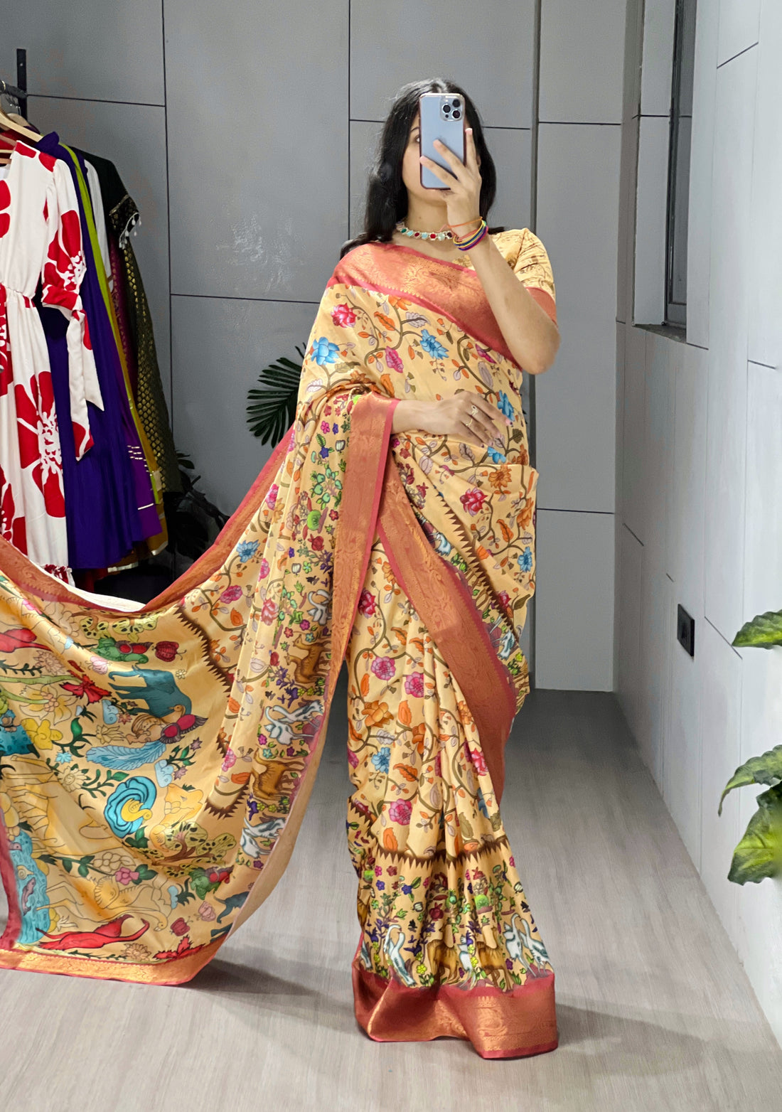 Soft Silk Printed Kalamkari Designs