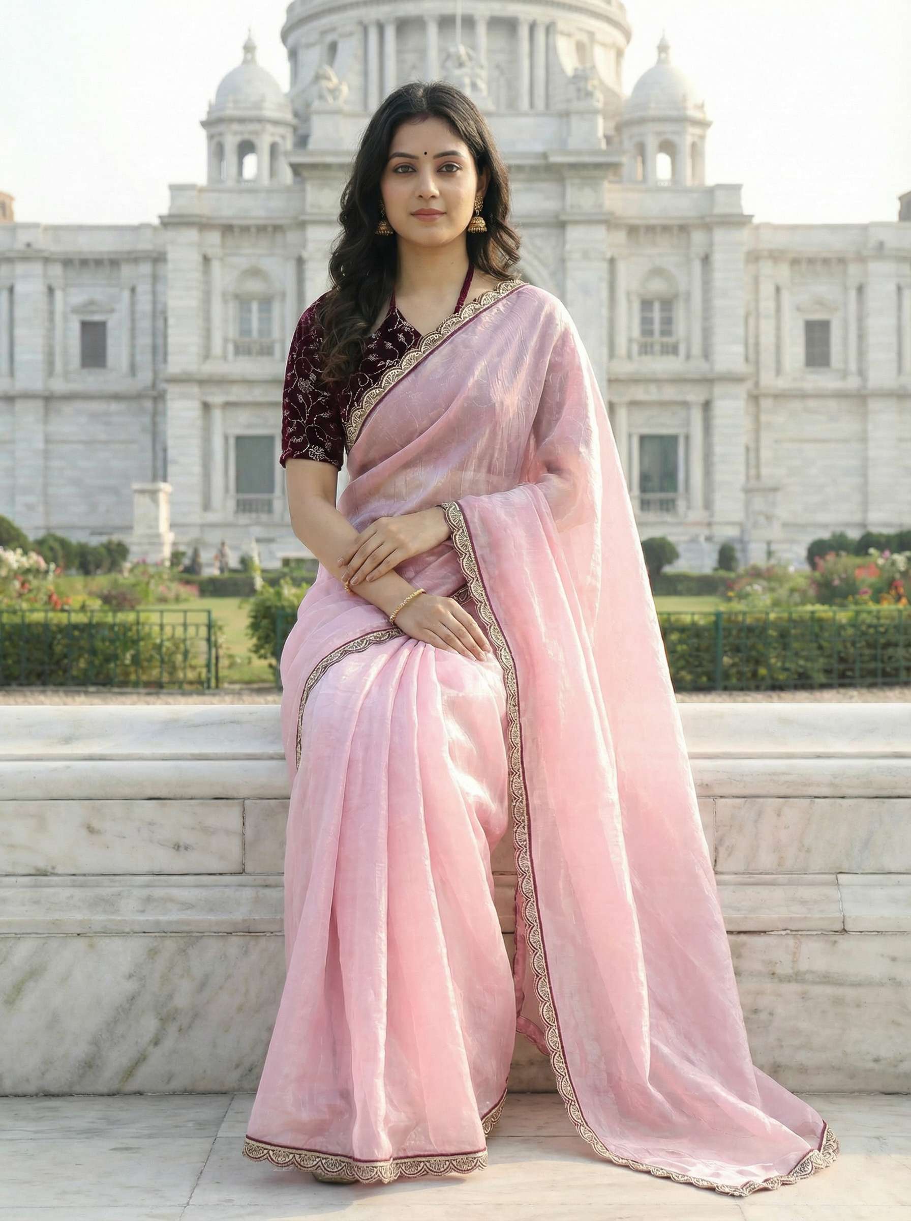 Premium Fendy Silk Saree With Unstitch Velvet Blouse