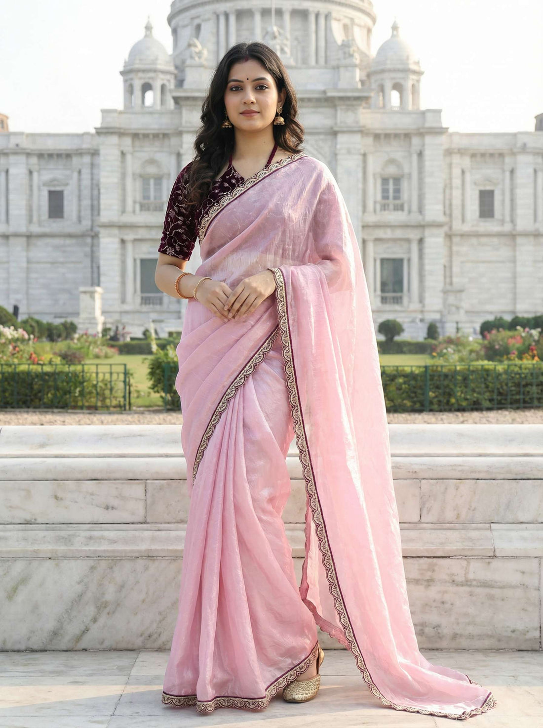 Premium Fendy Silk Saree With Unstitch Velvet Blouse