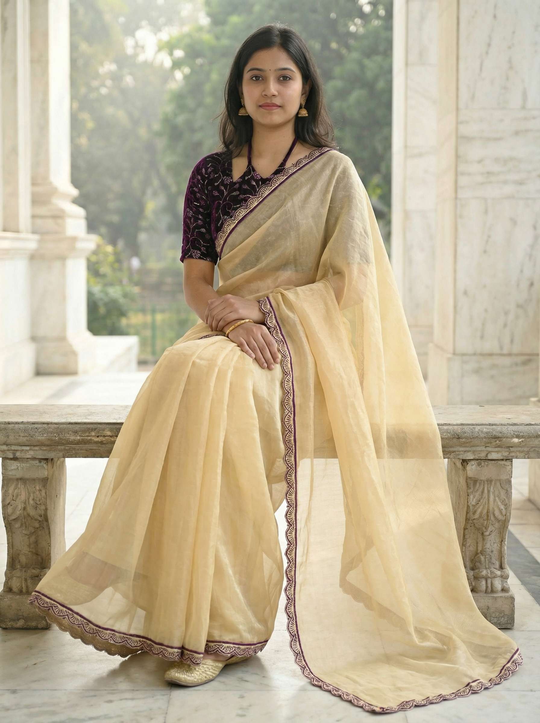 Premium Fendy Silk Saree With Unstitch Velvet Blouse
