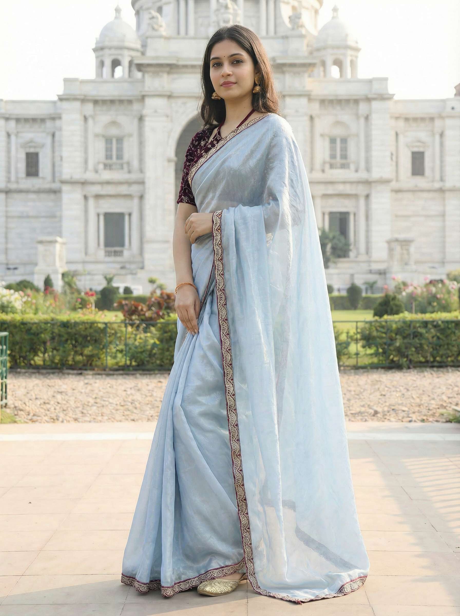 Premium Fendy Silk Saree With Unstitch Velvet Blouse