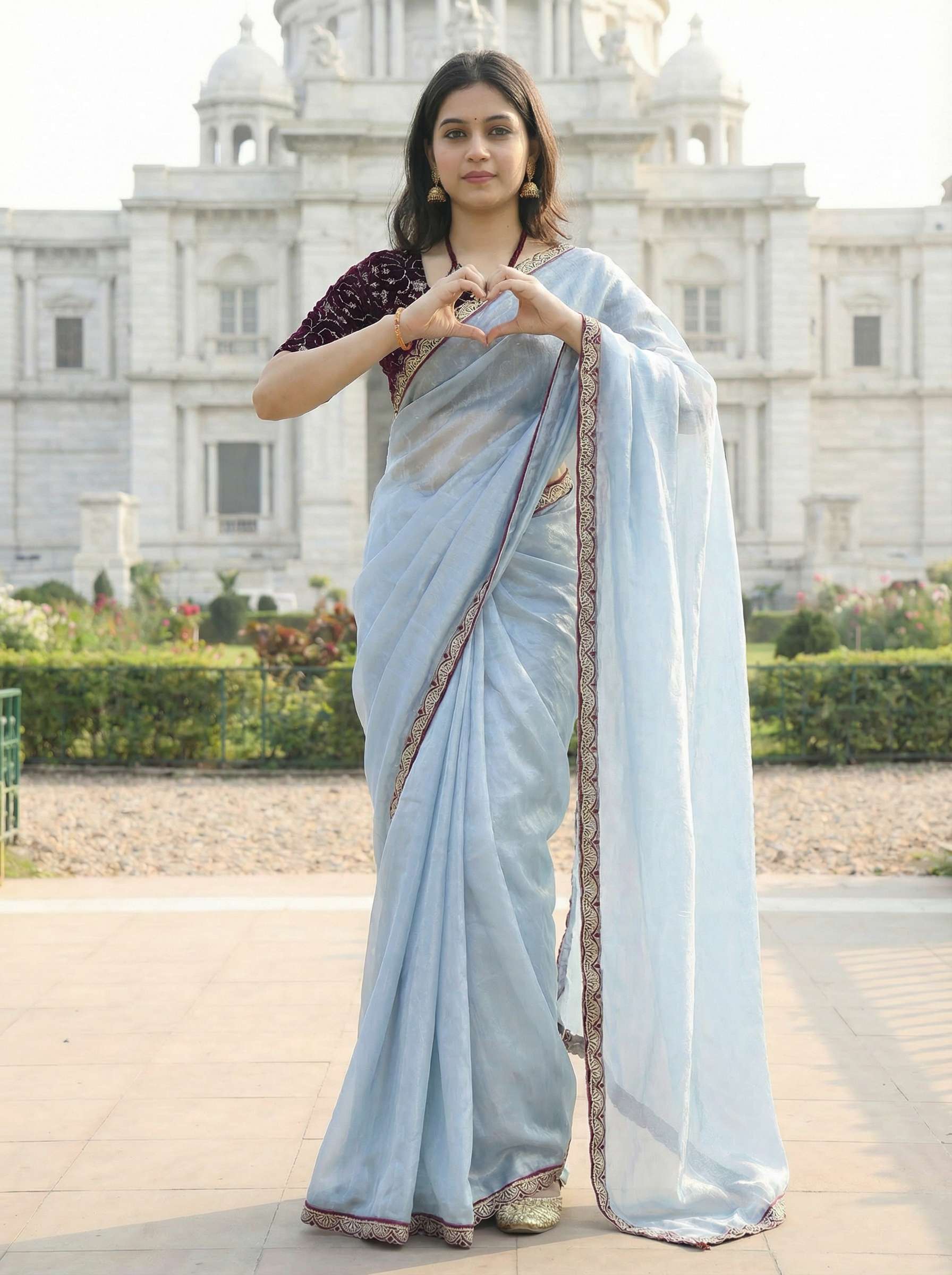 Premium Fendy Silk Saree With Unstitch Velvet Blouse