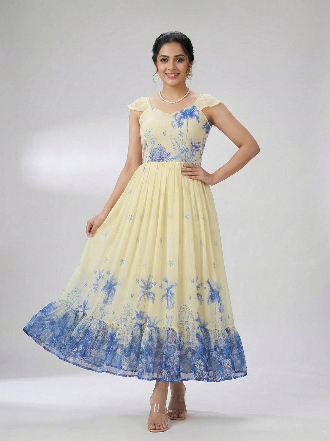 Letest Trending Royal Blue Frill Kurti