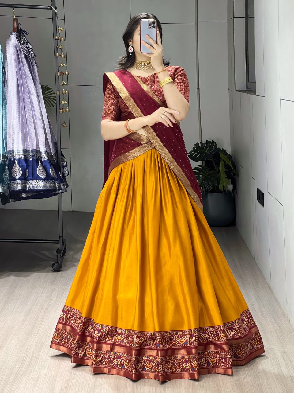 Traditional Patola-Cotton Silk Lehenga