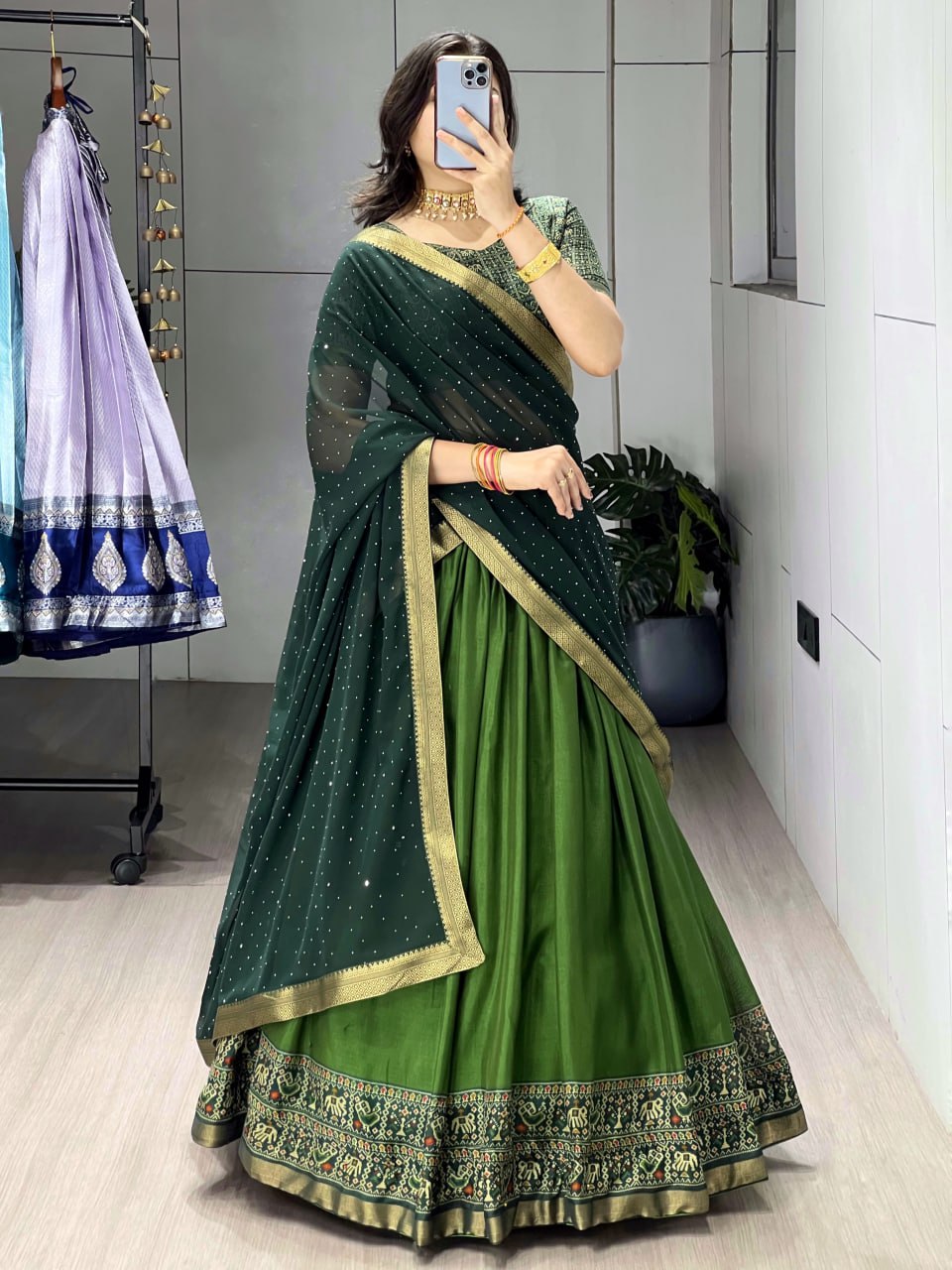 Traditional Patola-Cotton Silk Lehenga
