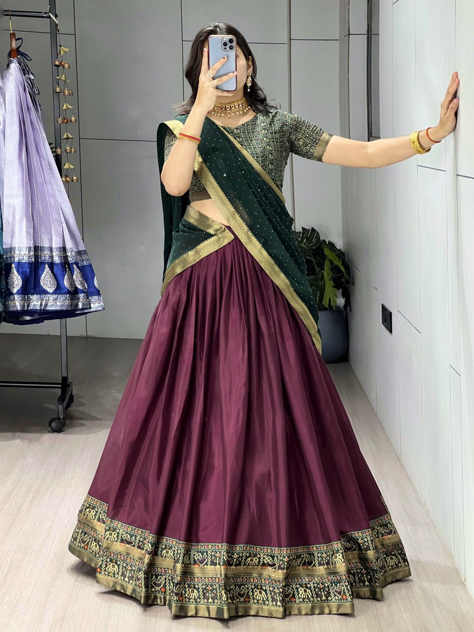 Traditional Patola-Cotton Silk Lehenga