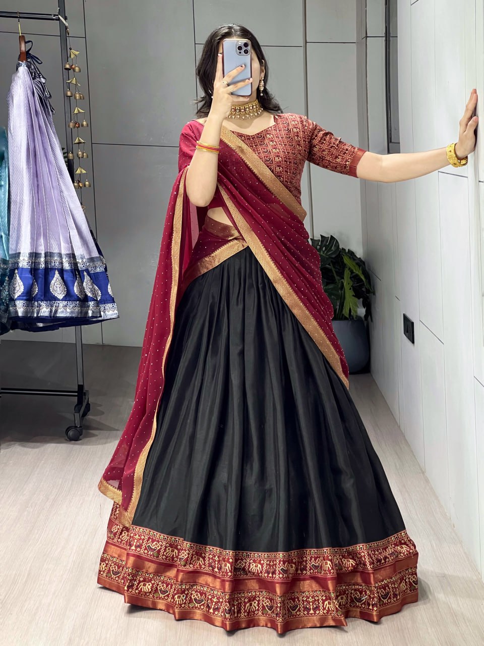 Traditional Patola-Cotton Silk Lehenga