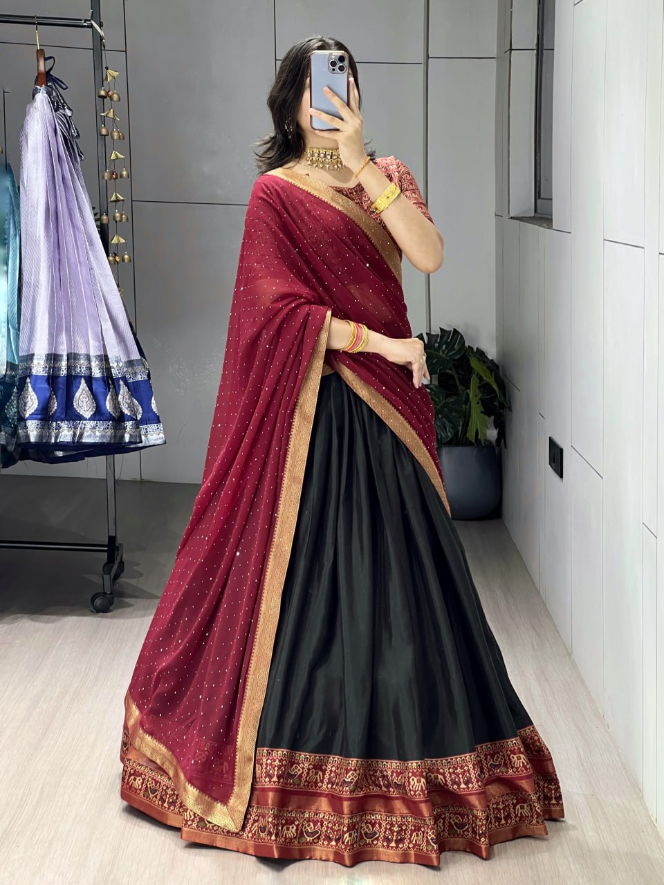Traditional Patola-Cotton Silk Lehenga
