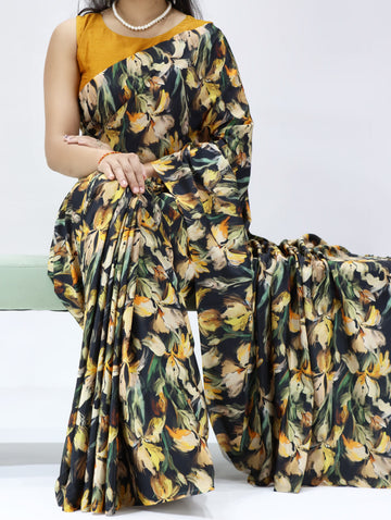 Beautiful Smooth Silk Crape Printed Saree