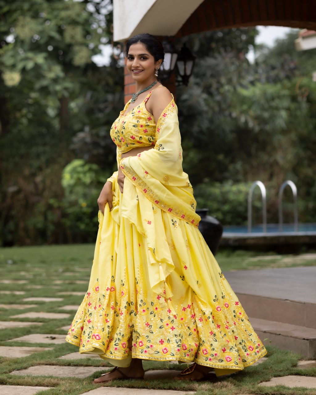 Wedding Collection Yellow Embroidery Lehenga Choli
