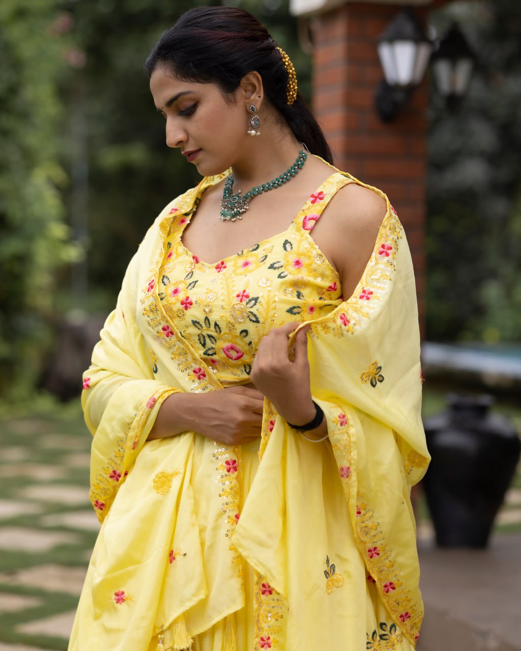 Wedding Collection Yellow Embroidery Lehenga Choli